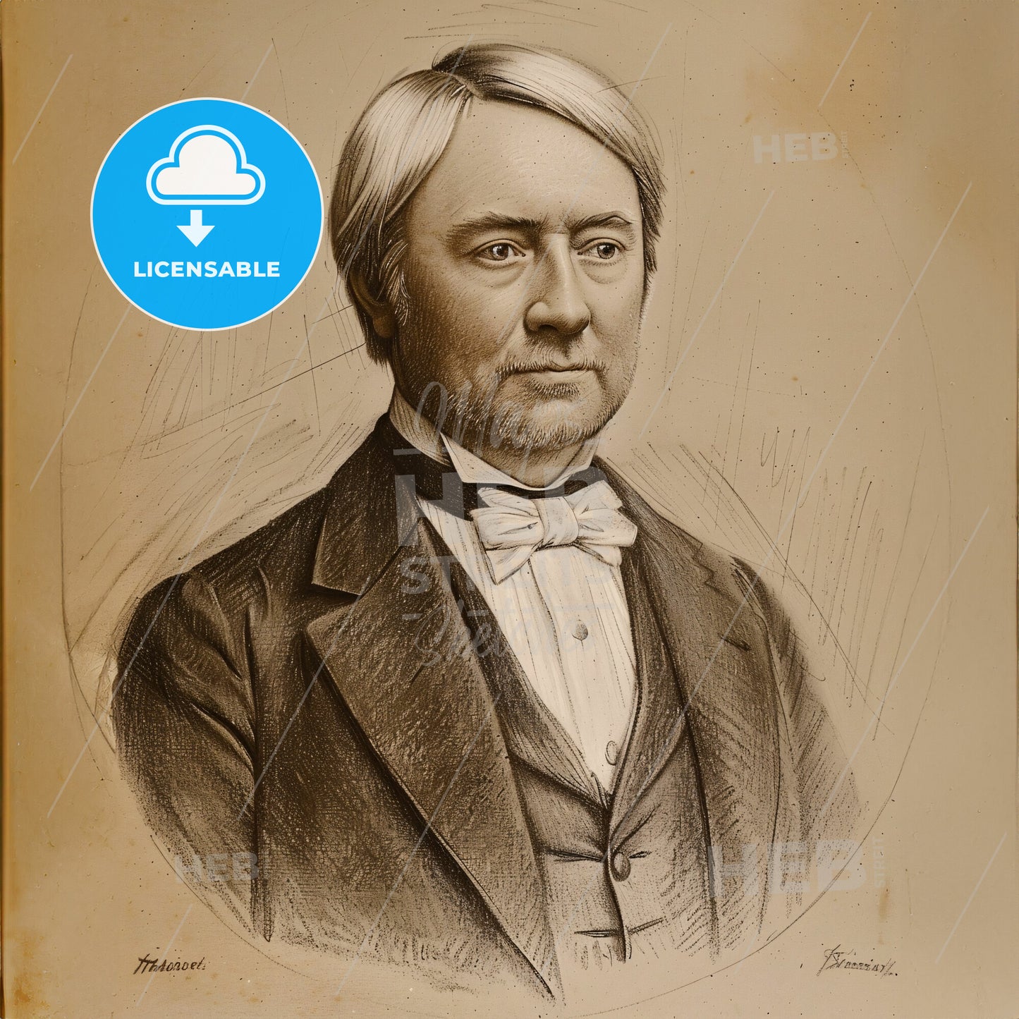 Thomas Alexander Scott, 1823 - 1881, American railway executive - A Portrait Of A Man