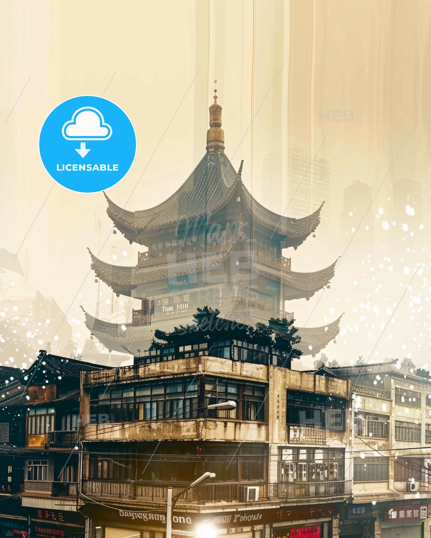 Tianshui Skyline: City Lights and Local Lore - A building with a pagoda roof