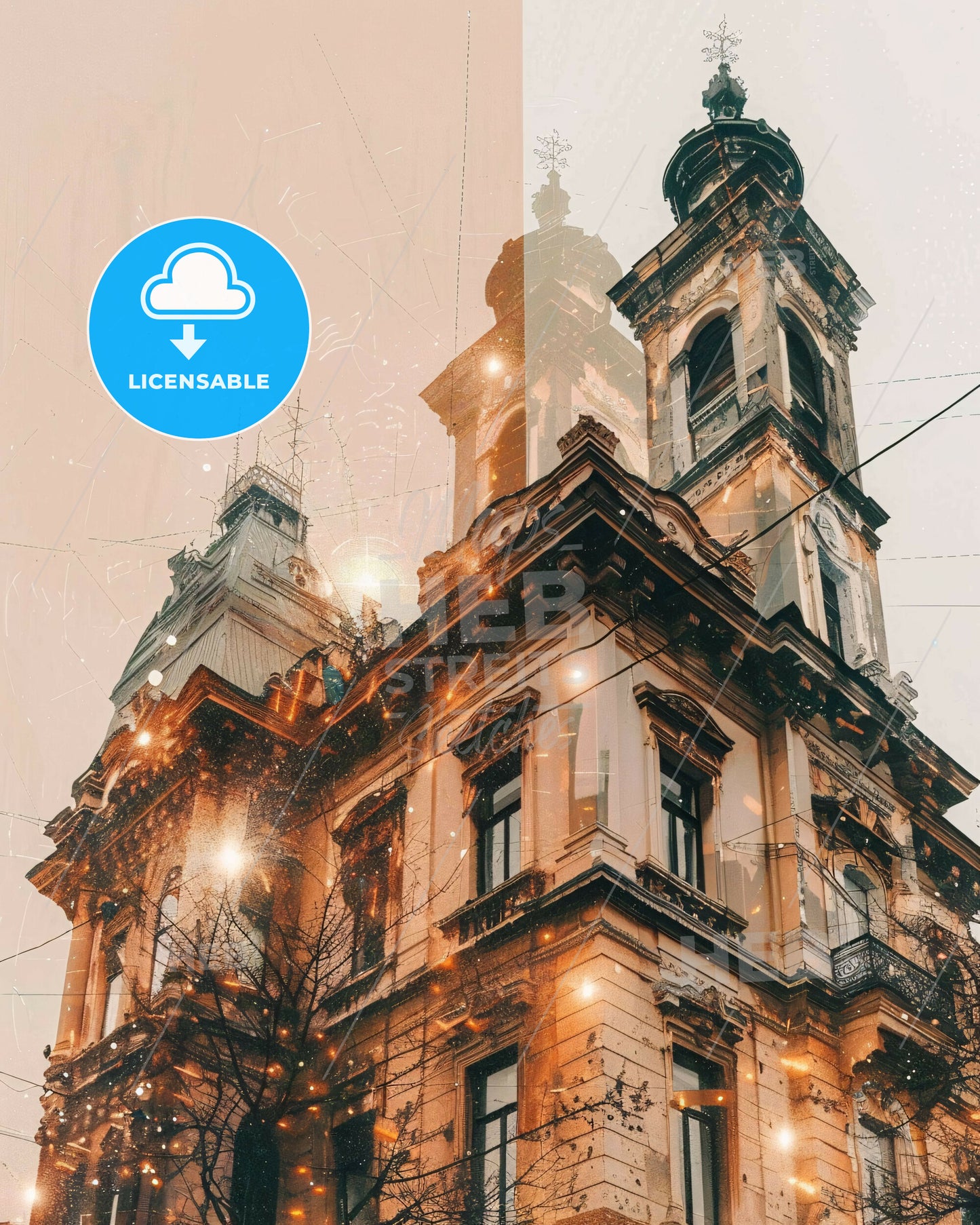 Timișoara City Skyline Art Poster - A building with a tower