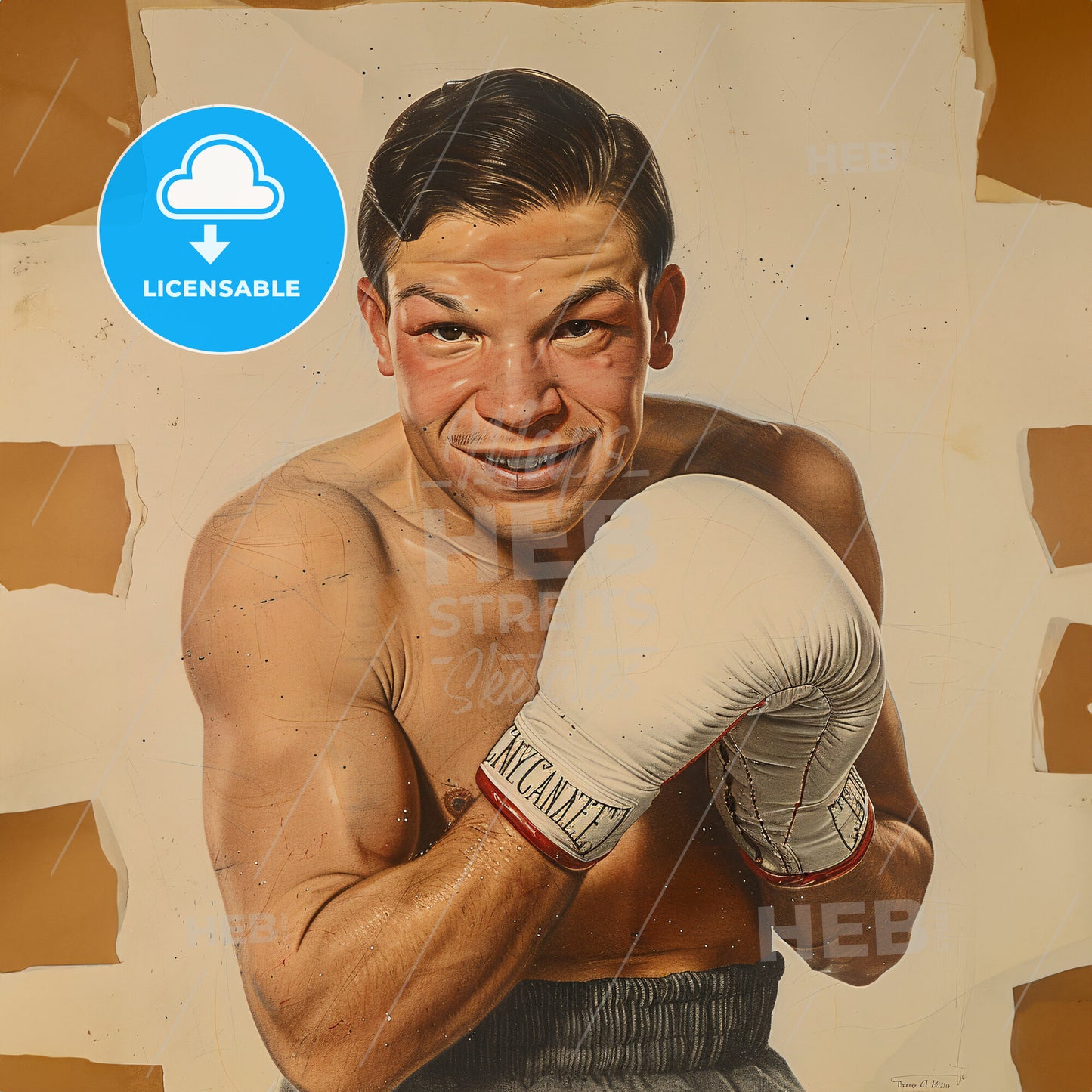 Tony Canzoneri, 1908 - 1959, American lightweight and featherweight boxer - A Man Wearing Boxing Gloves