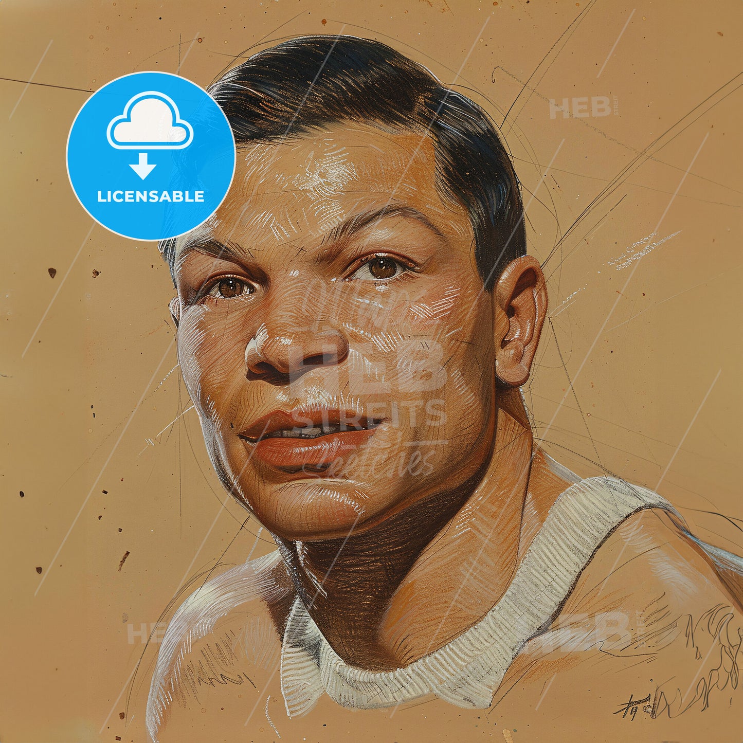 Tony Canzoneri, 1908 - 1959, American lightweight and featherweight boxer - A Drawing Of A Man