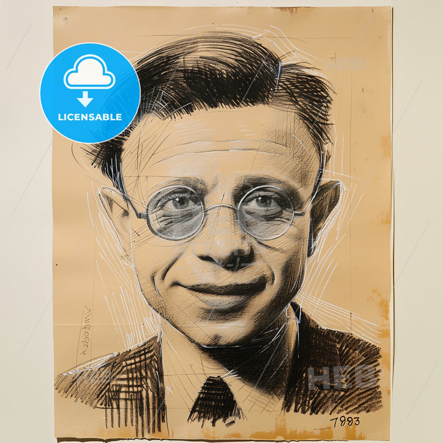 Tristan Tzara, 1896 - 1963, Romanian-French avant-garde poet - A Drawing Of A Man