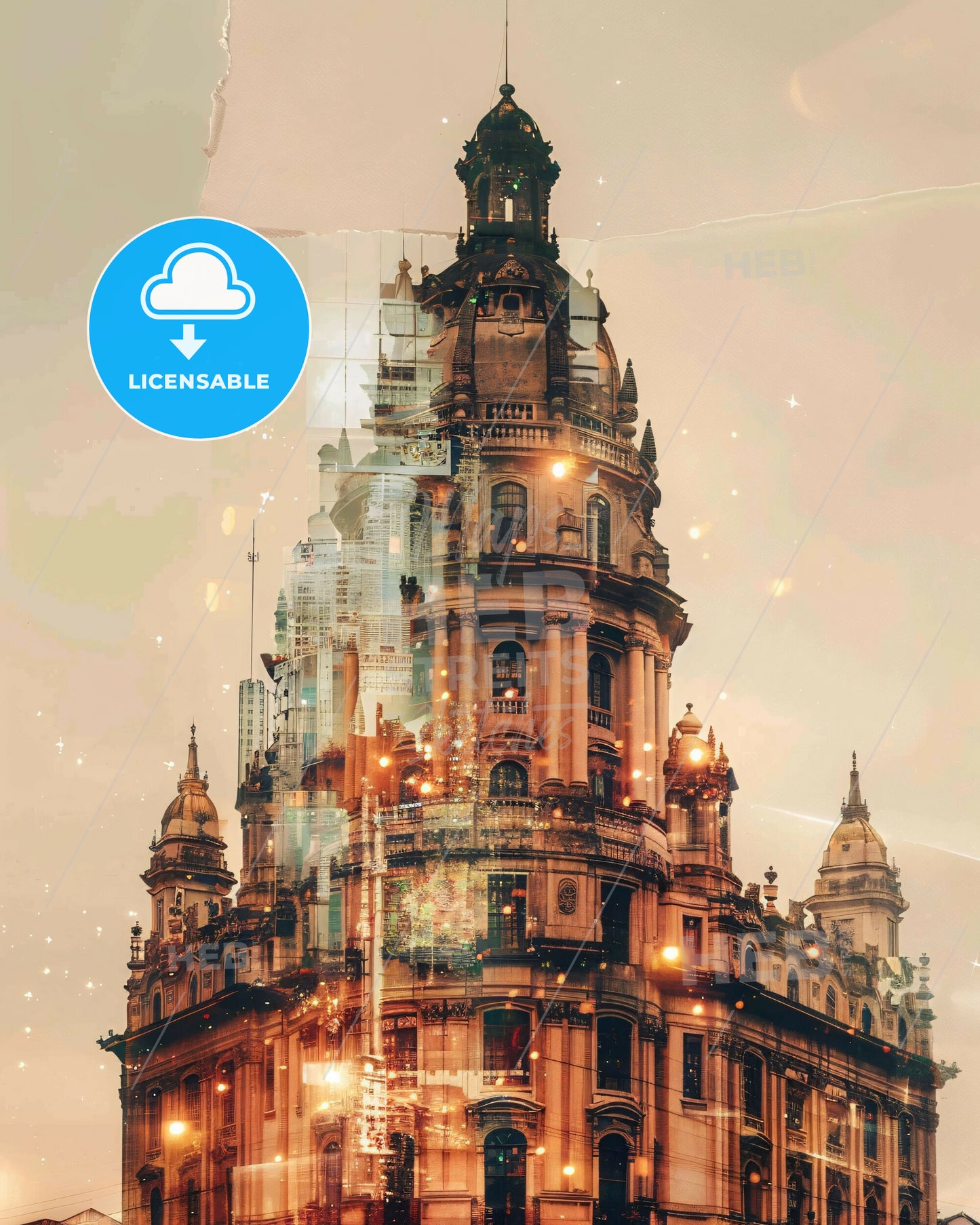 Vitoria da Conquista, City Lights Panorama Art - A large building with a tower