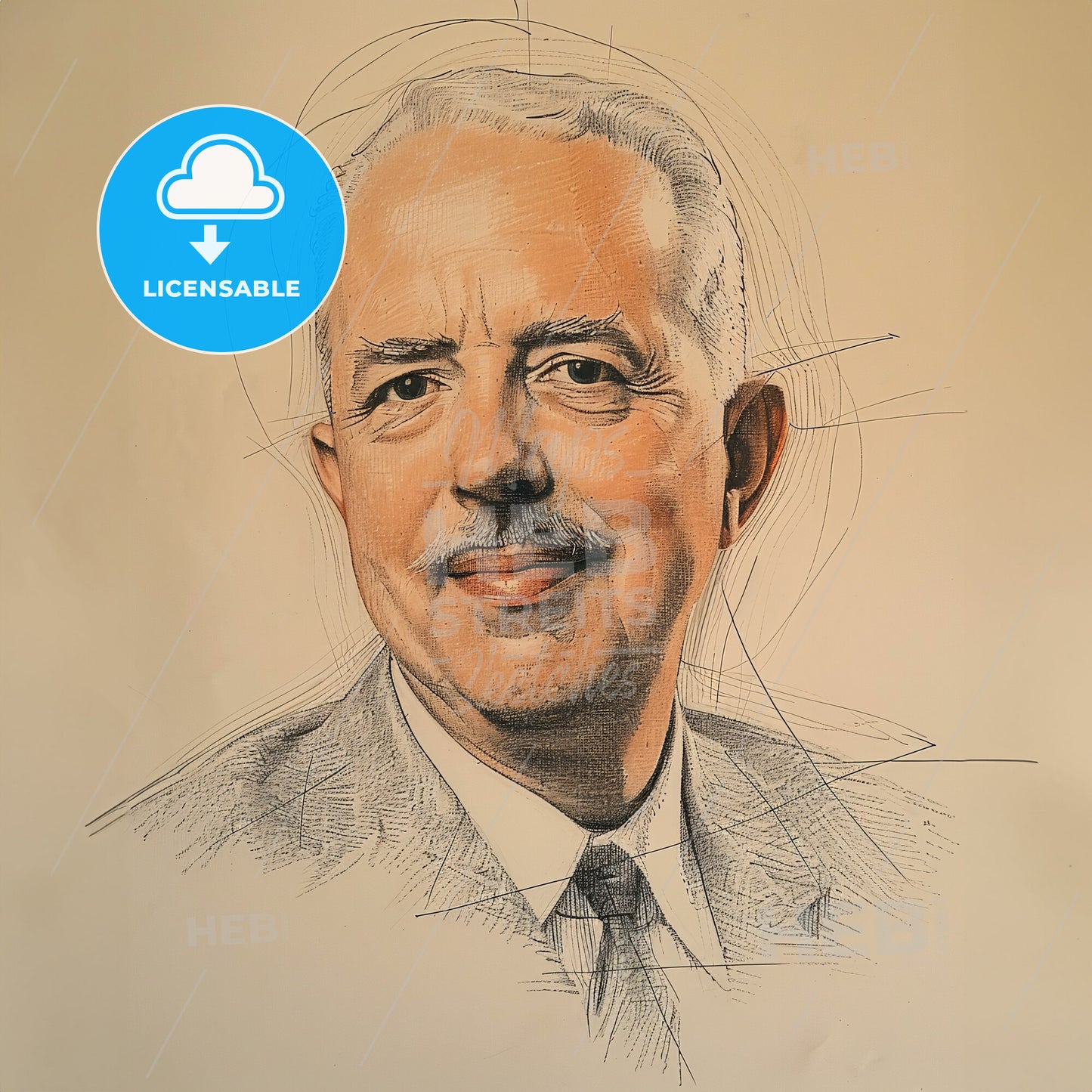 Walter Brattain, 1902 - 1987, American physicist - A Drawing Of A Man