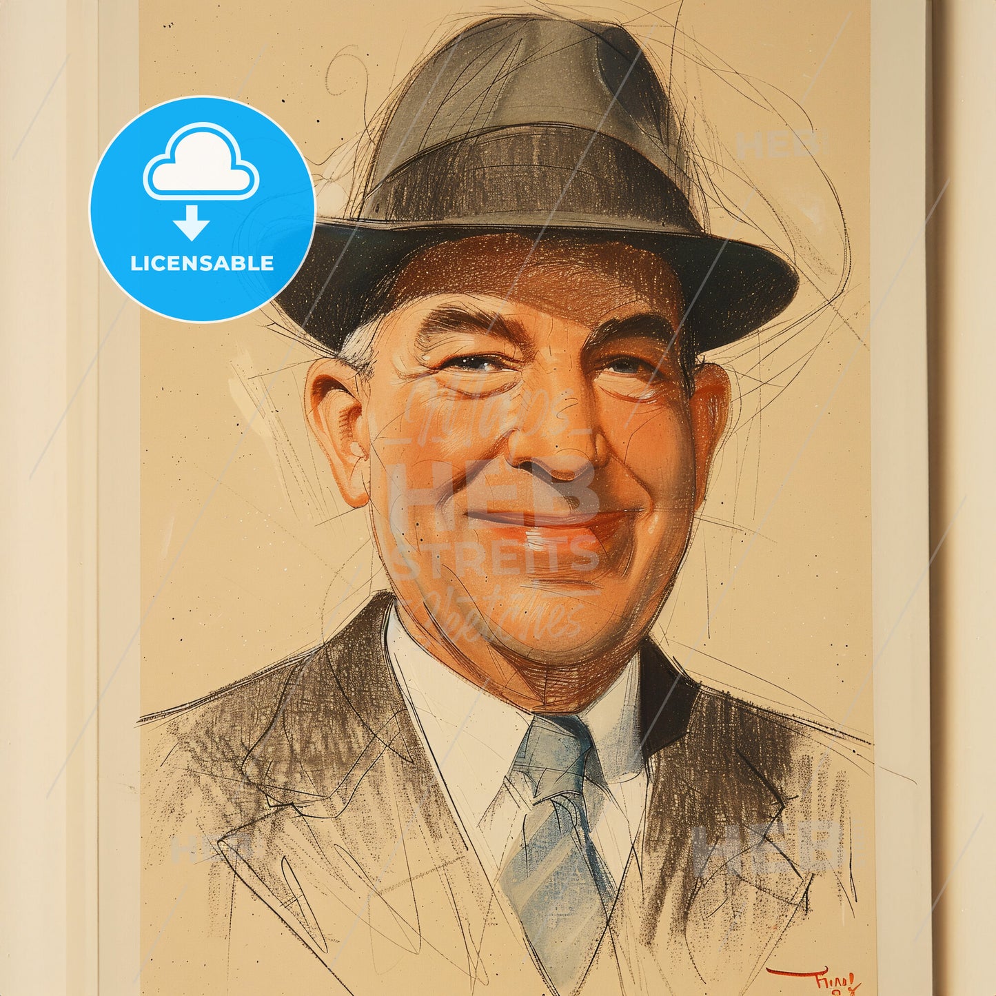 Walter Chrysler, 1875 - 1940, American automotive industry executive - A Portrait Of A Man In A Hat
