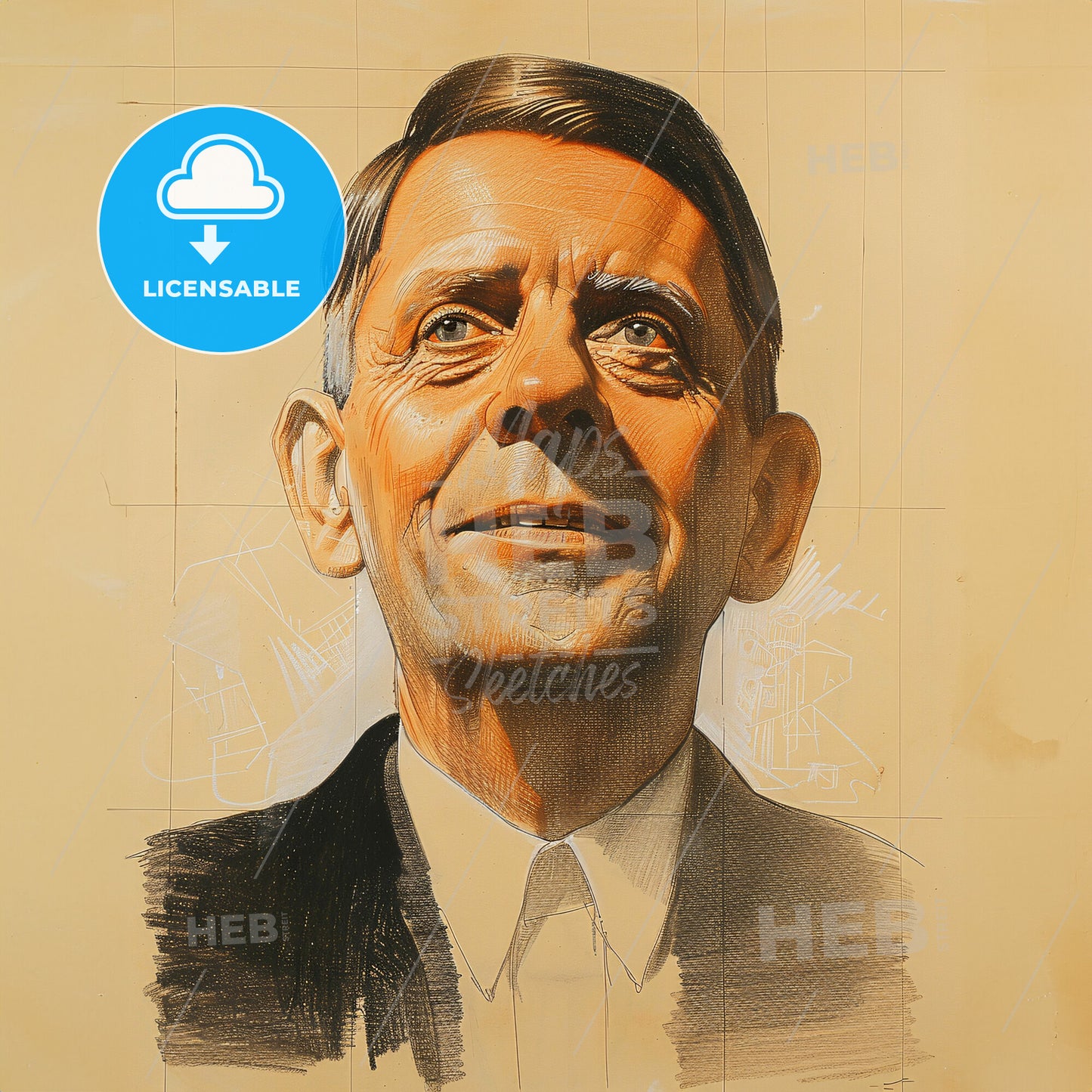 Walter Gropius, 1883 - 1969, German architect - A Drawing Of A Man