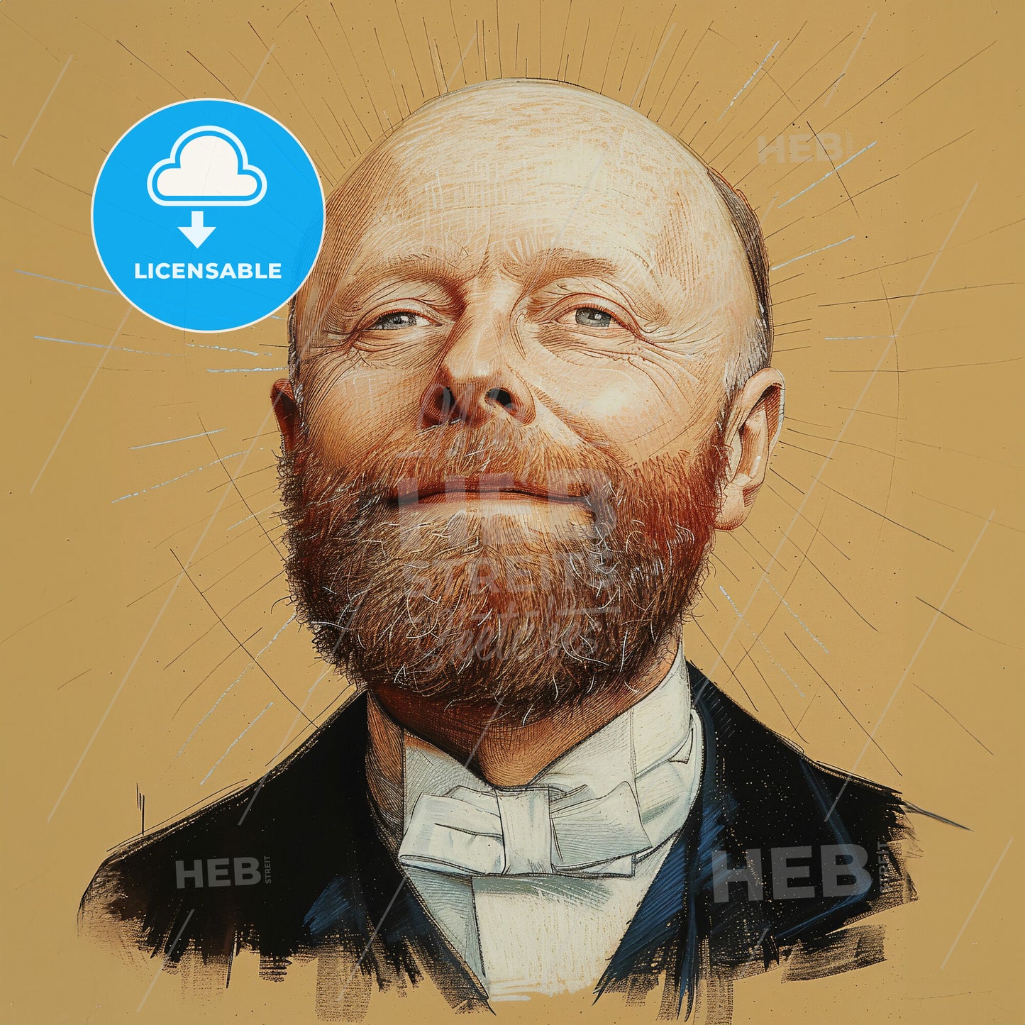 Willem Einthoven, 1860 - 1927, Dutch physician - A Man With A Beard