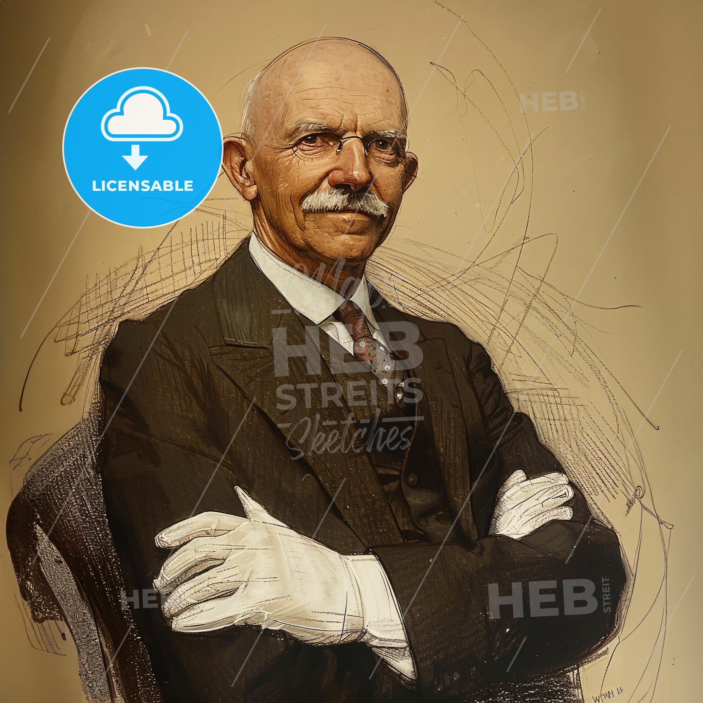 William Halsted, 1852 - 1922, American surgeon - A Man With His Arms Crossed