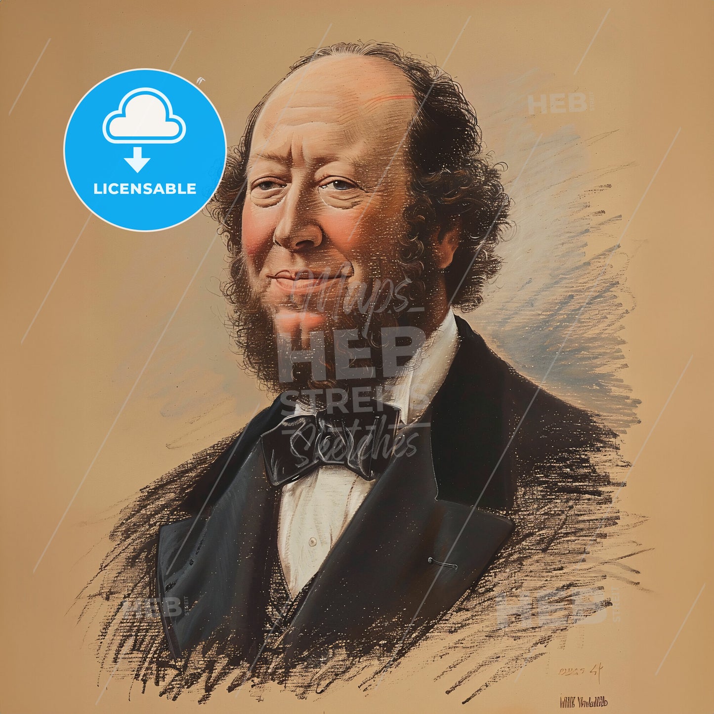 William Henry Vanderbilt, 1821 - 1885, American businessman - A Portrait Of A Man