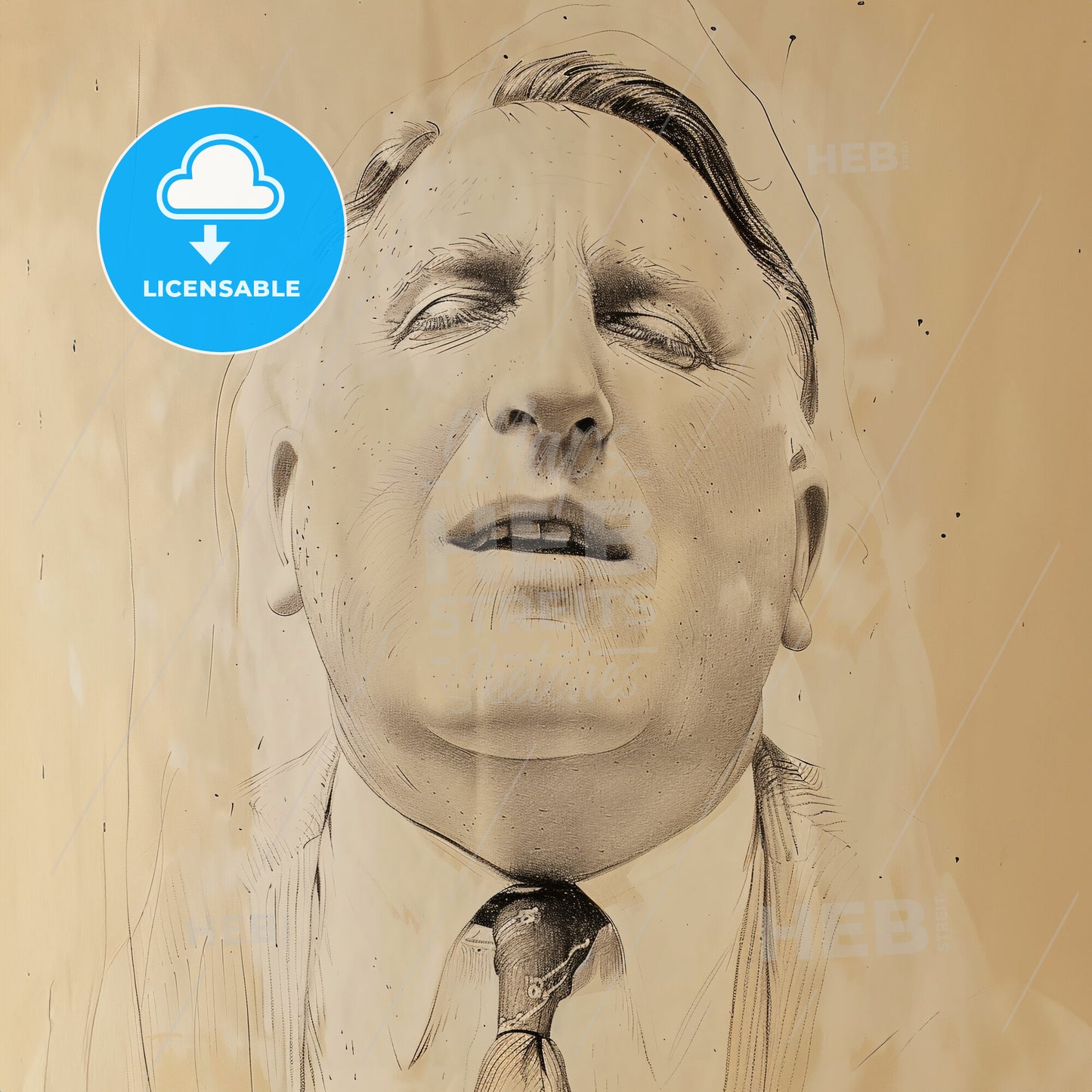 William Randolph Hearst, 1863 - 1951, American newspaper magnate - A Drawing Of A Man