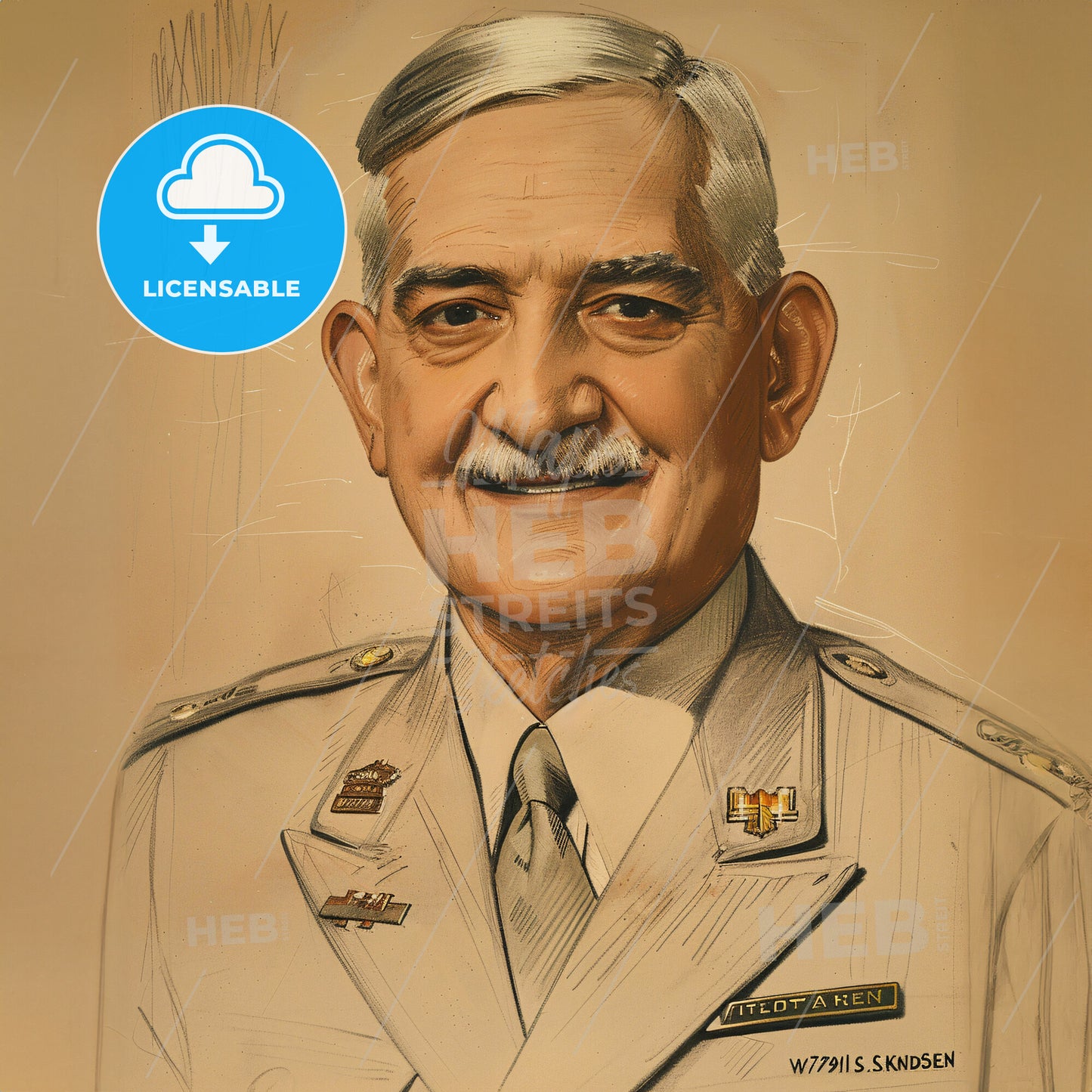 William S. Knudsen, 1879 - 1948, American automotive executive - A Portrait Of A Man In A Military Uniform