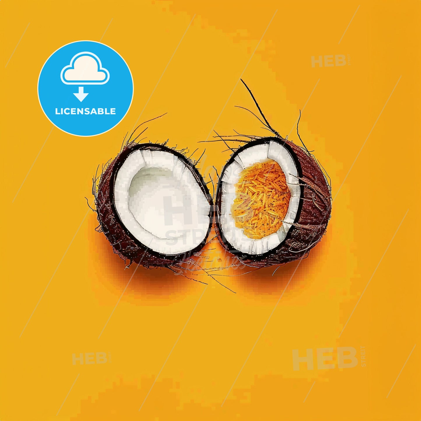 A Coconut Cut In Hal - A Coconut Cut In Half