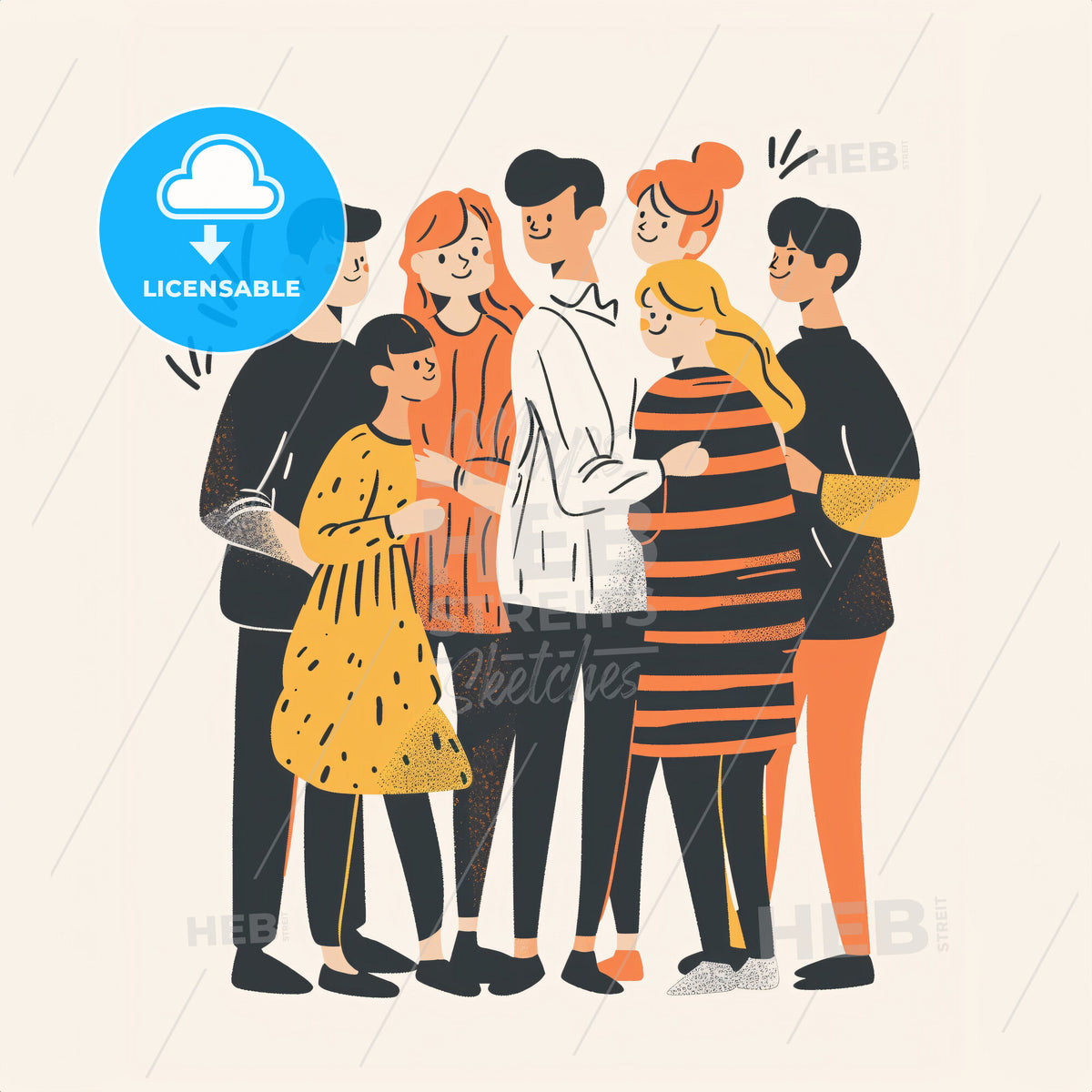 A group of parents stand in a circle - A group of people standing together