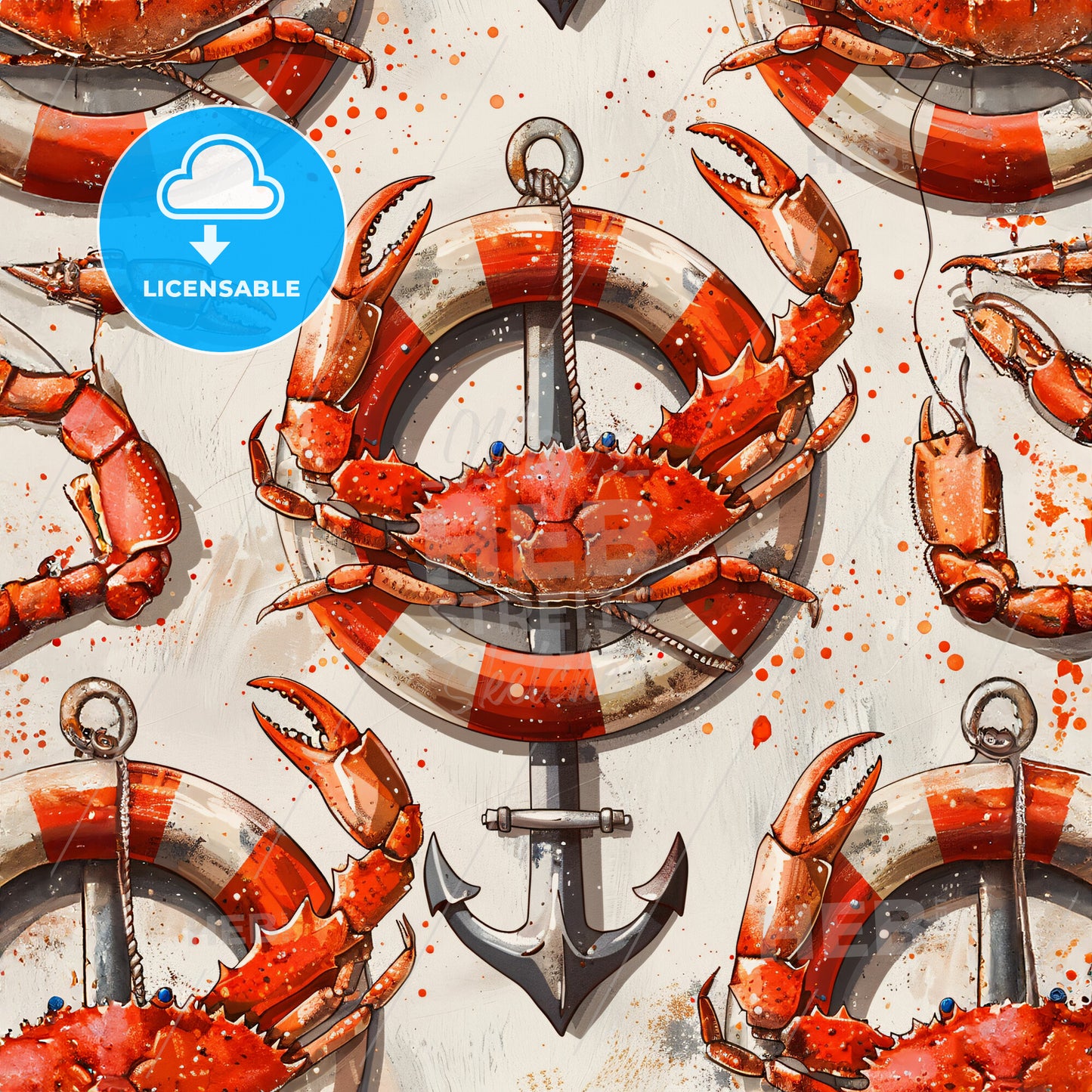 A Pattern Of Crabs And Lifebuoys