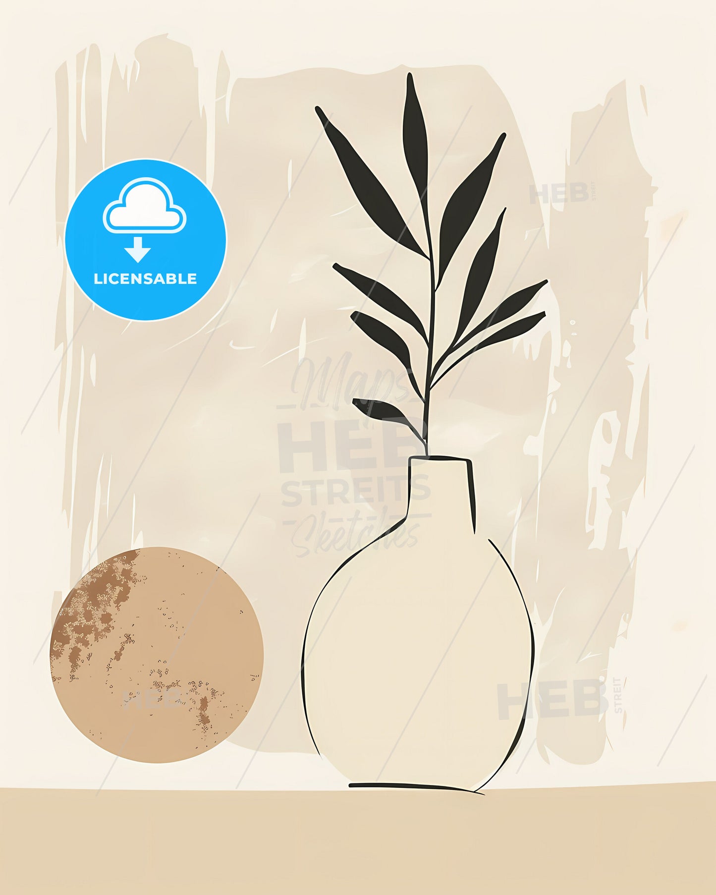 Minimalist Boho Painting Plant Vase Vibrant Art Print Wall Decor Home Botanical