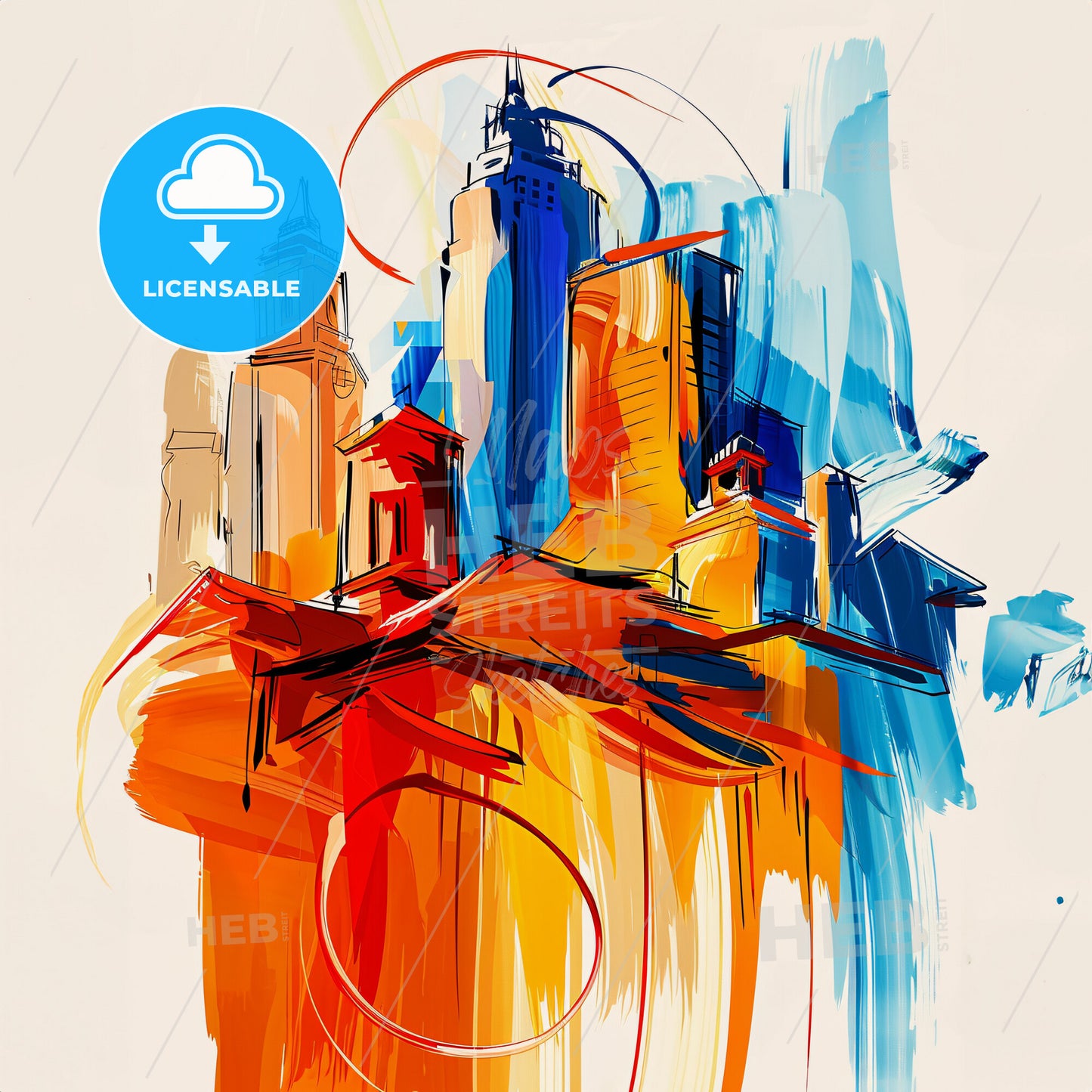 Vibrant Ann Arbor, Michigan - A Colorful Cityscape With Buildings