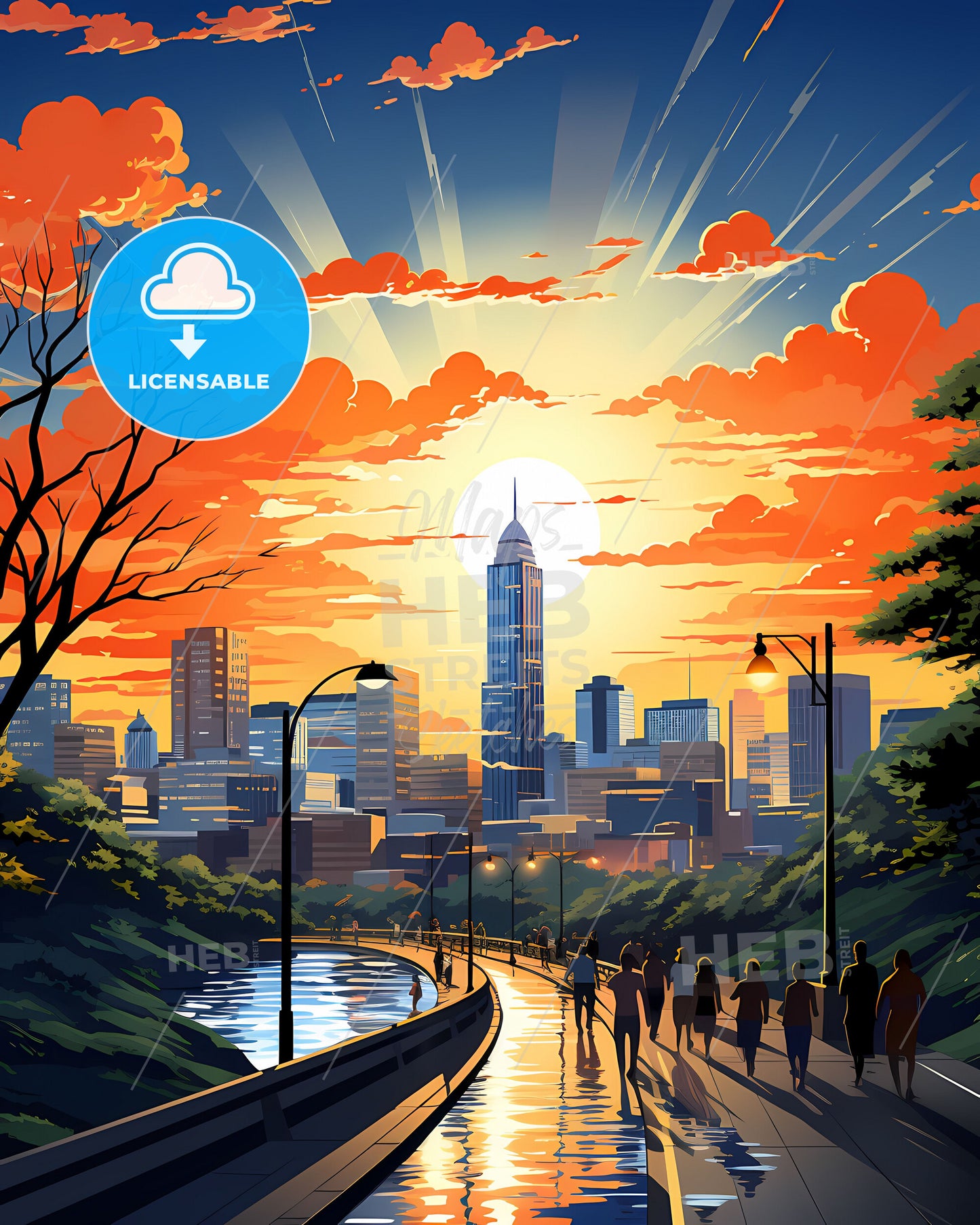 Aparecida de Goiania Brazil City Skyline Art Painting City People