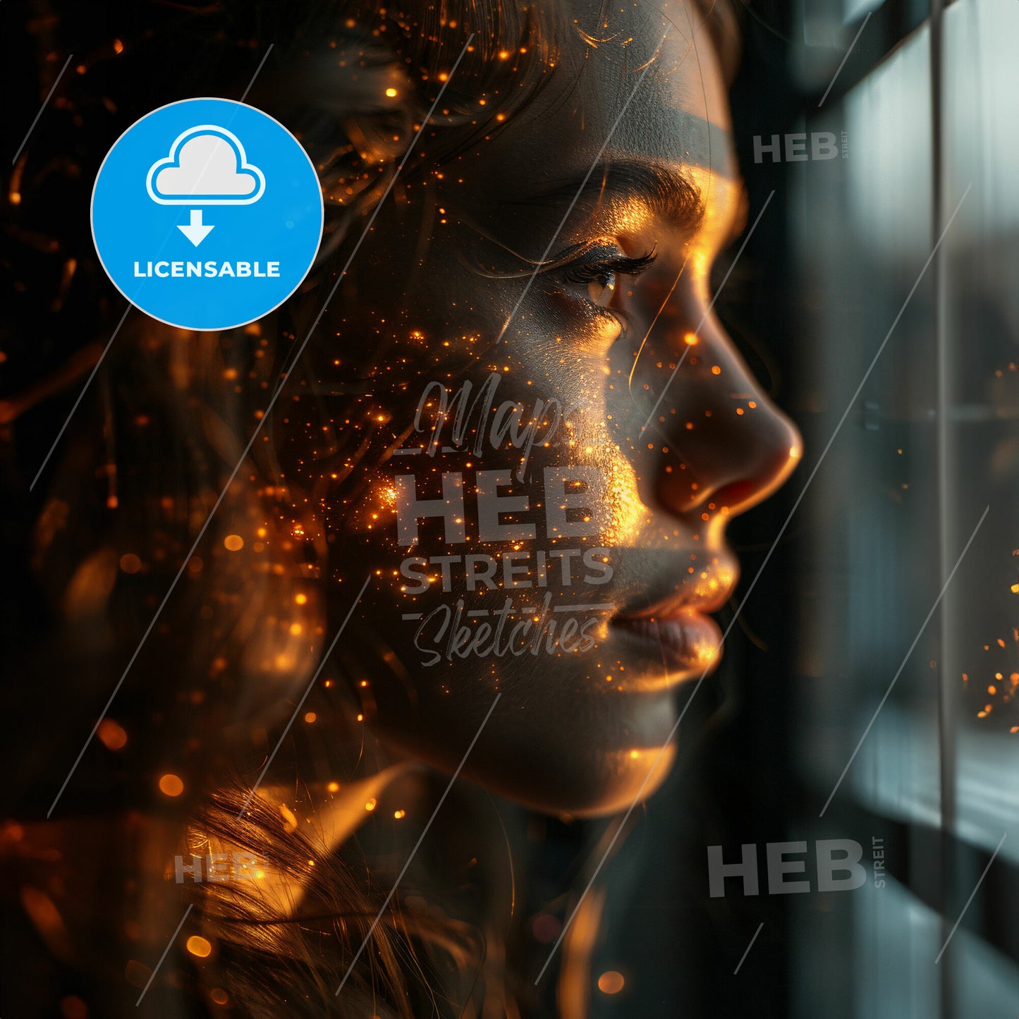 Arctic Aura: Cool Tones - A woman looking out a window