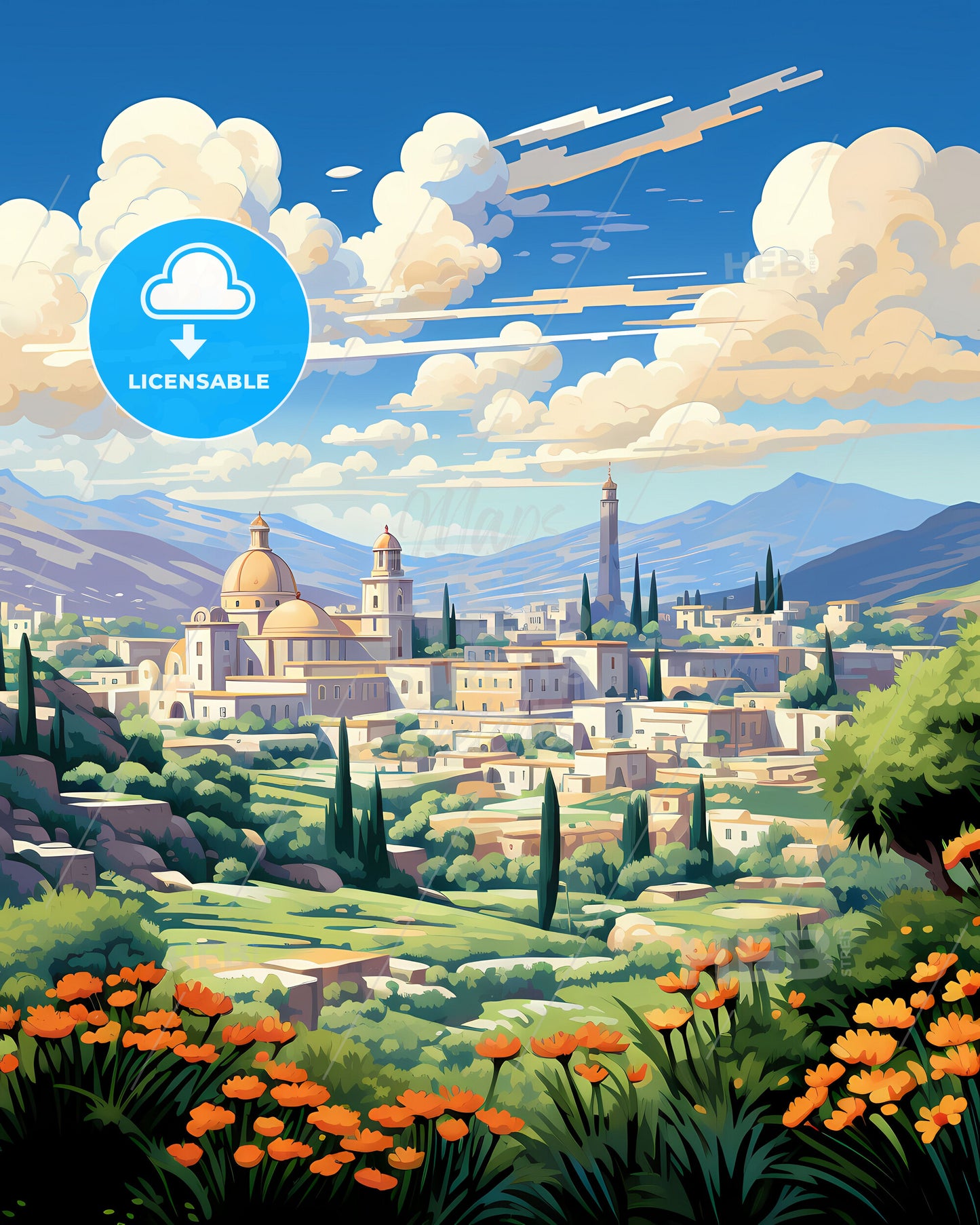 Vibrant Cityscape of Arequipa, Peru with Andean Peaks, Celebrating the Art of Architecture and Nature's Grandeur