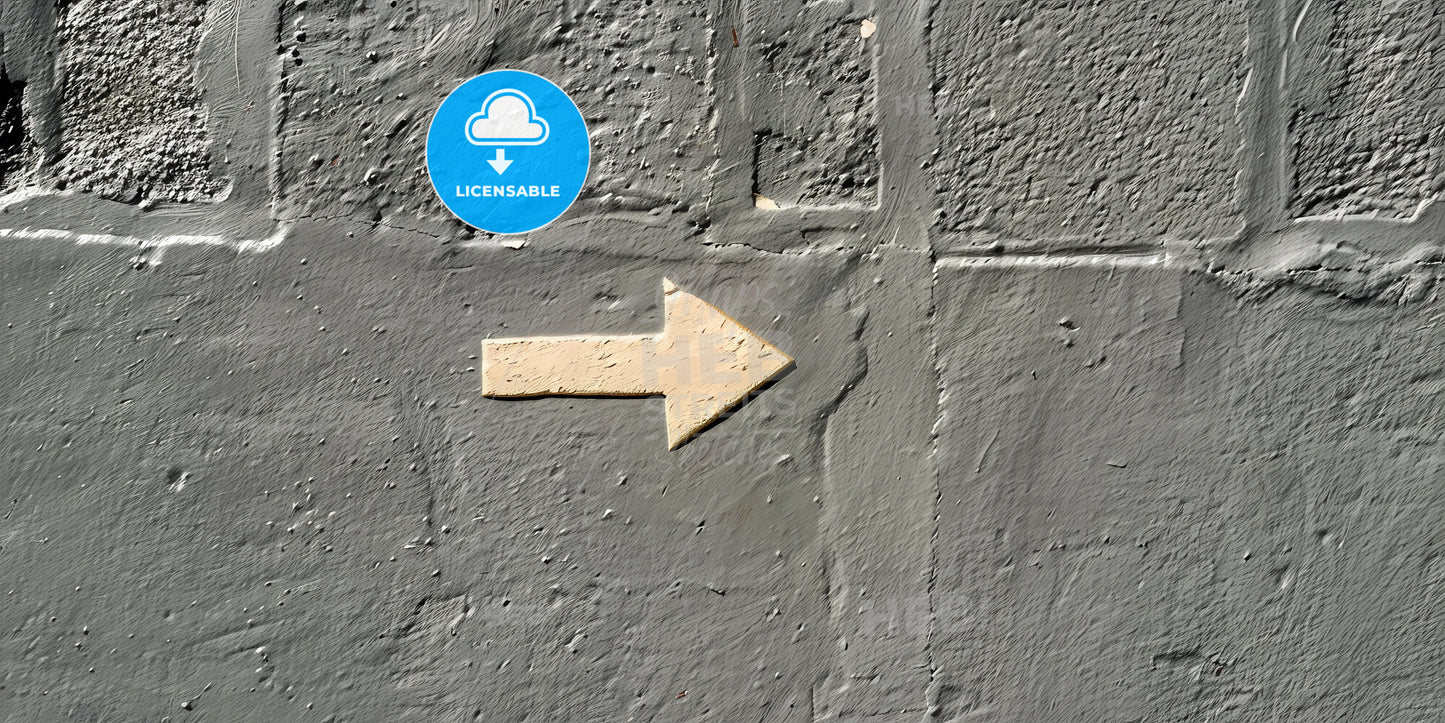 Artistic Arrow Symbol on Street Wall Mural with Vibrant Colors and Ample Space for Text