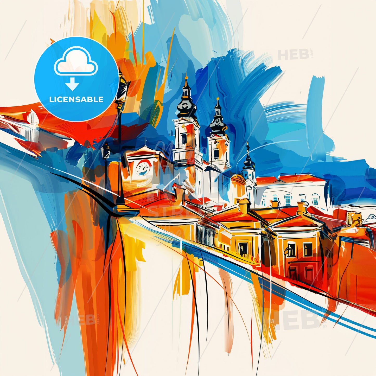 Vibrant Aurora, Colorado - A Painting Of A City