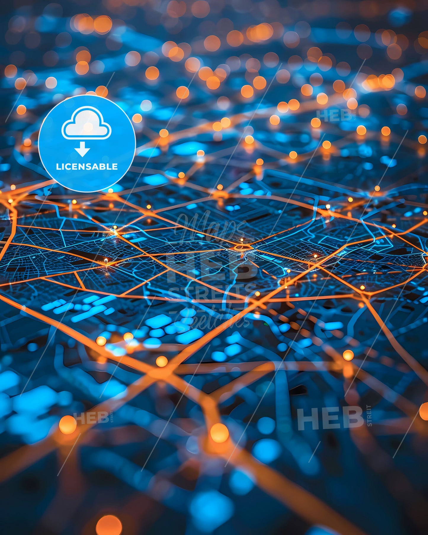 Abstract and Colorful Art Depiction of World Map Landscape with Geographic Information System Features