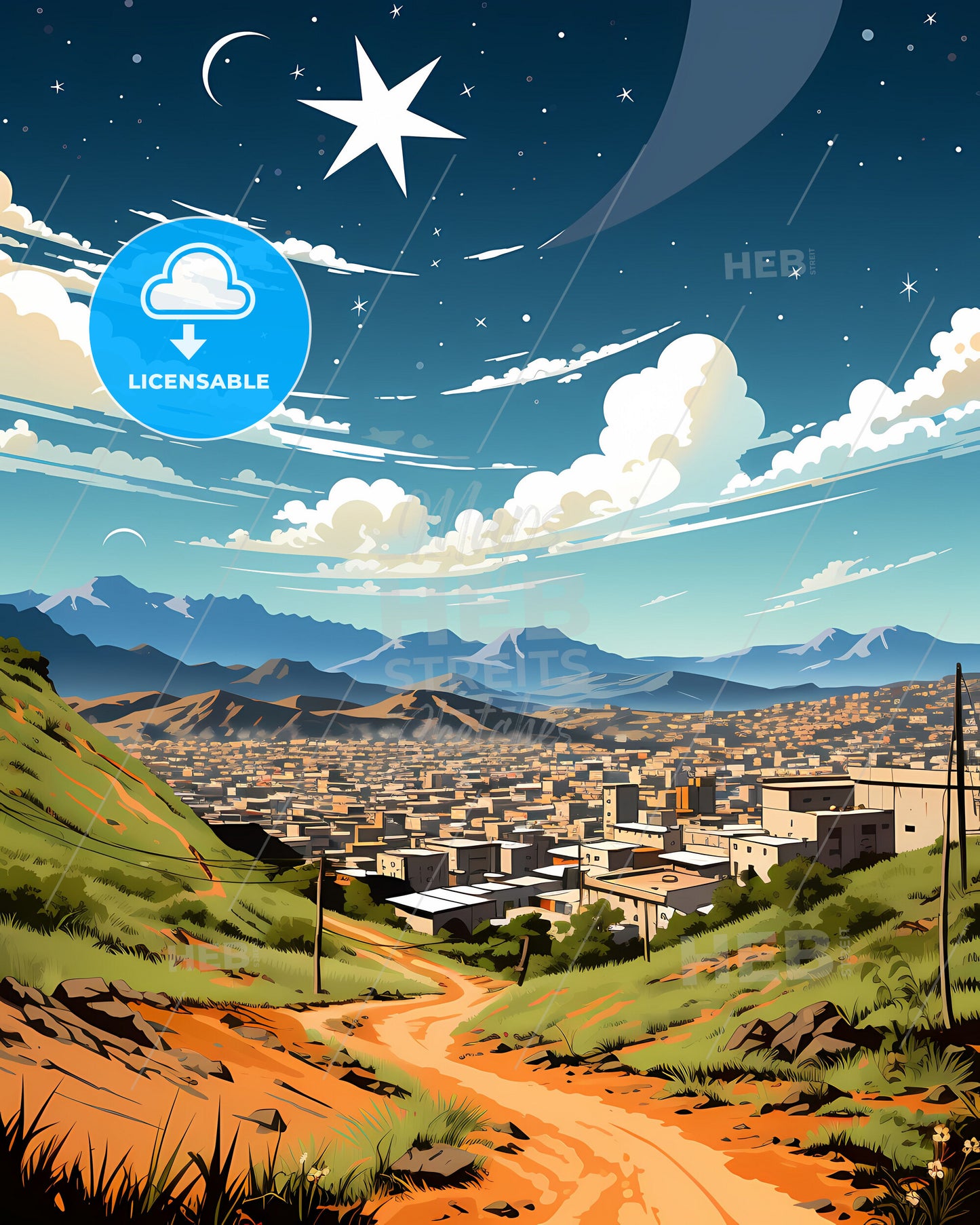 Colorful Skyline Barquisimeto Venezuela Cityscape Painting Art Print