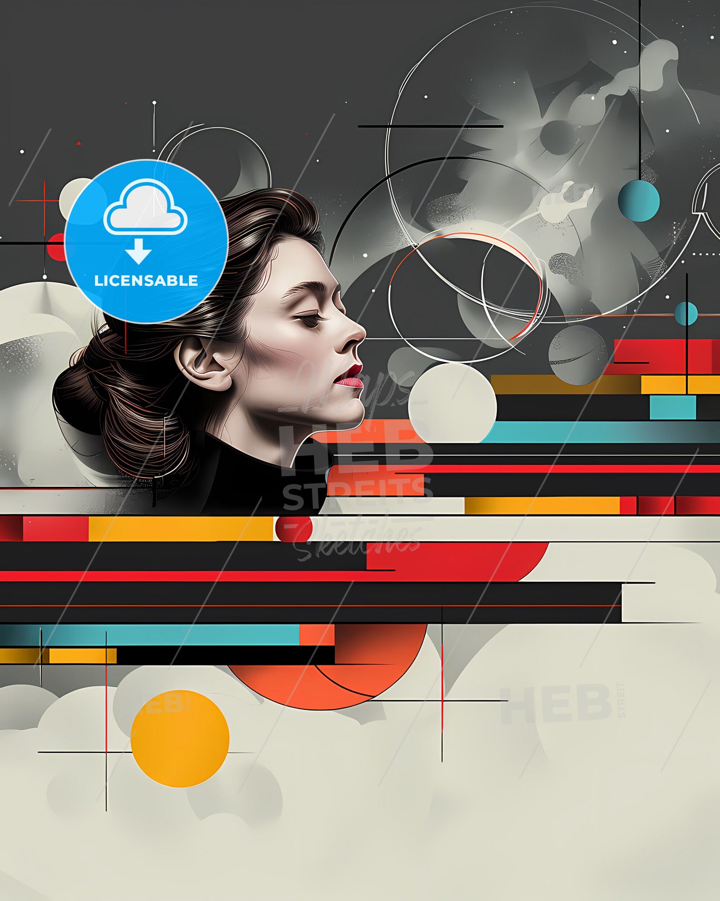 Vibrant Bauhaus-style Artwork: Captivating Painting for Poetry Blogs Homepage