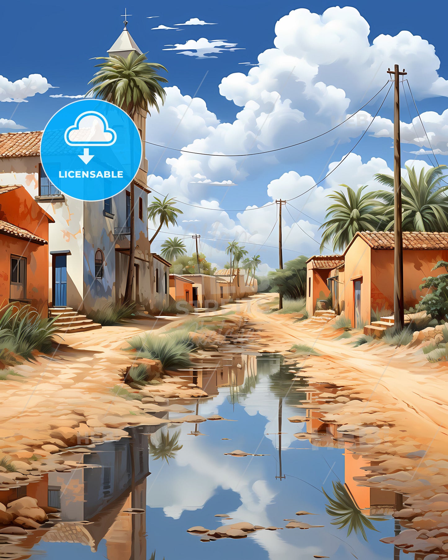 Bauru Cityscape - Vibrant Painting Art Water Brazil