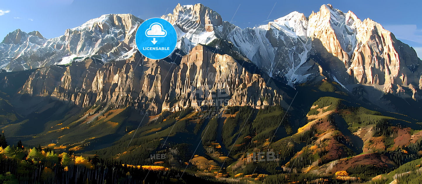 Vibrant Art: Majestic Snowy Mountain Painting with Artistic Flair