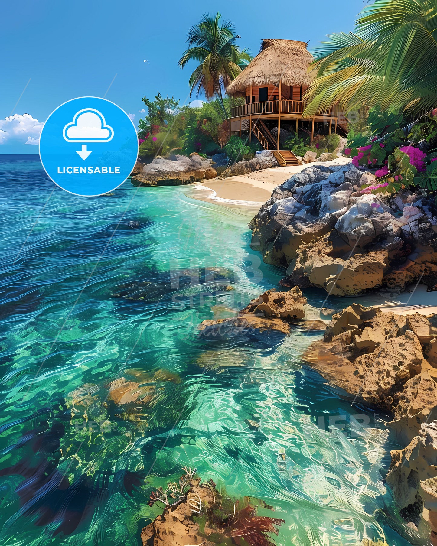 Belize North America Abstract Painting Beach House Art Artwork Artistic Wall Decor