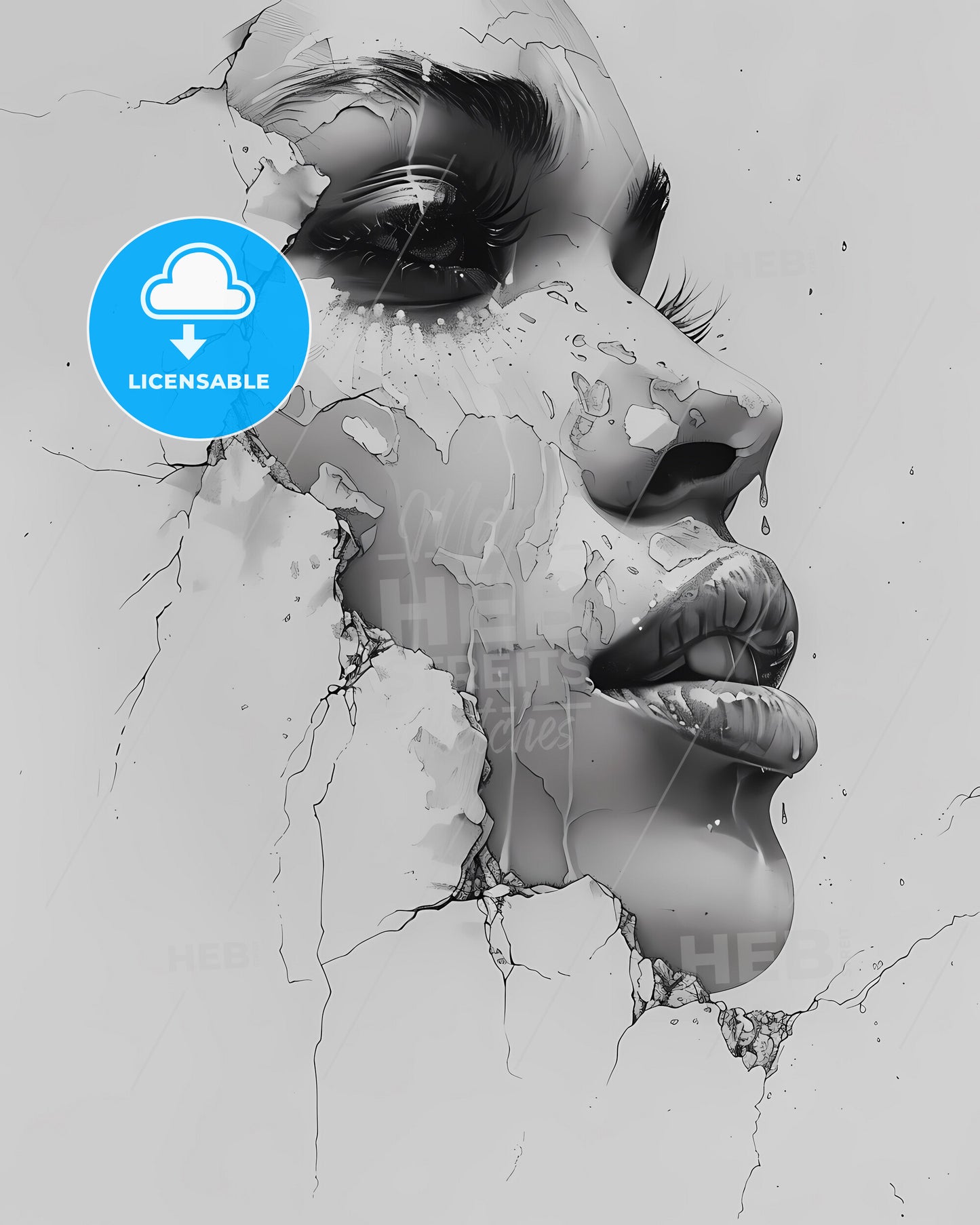 Elegant monochrome portrait highlighting artistic flair, capturing emotions in hand-drawn masterpiece.