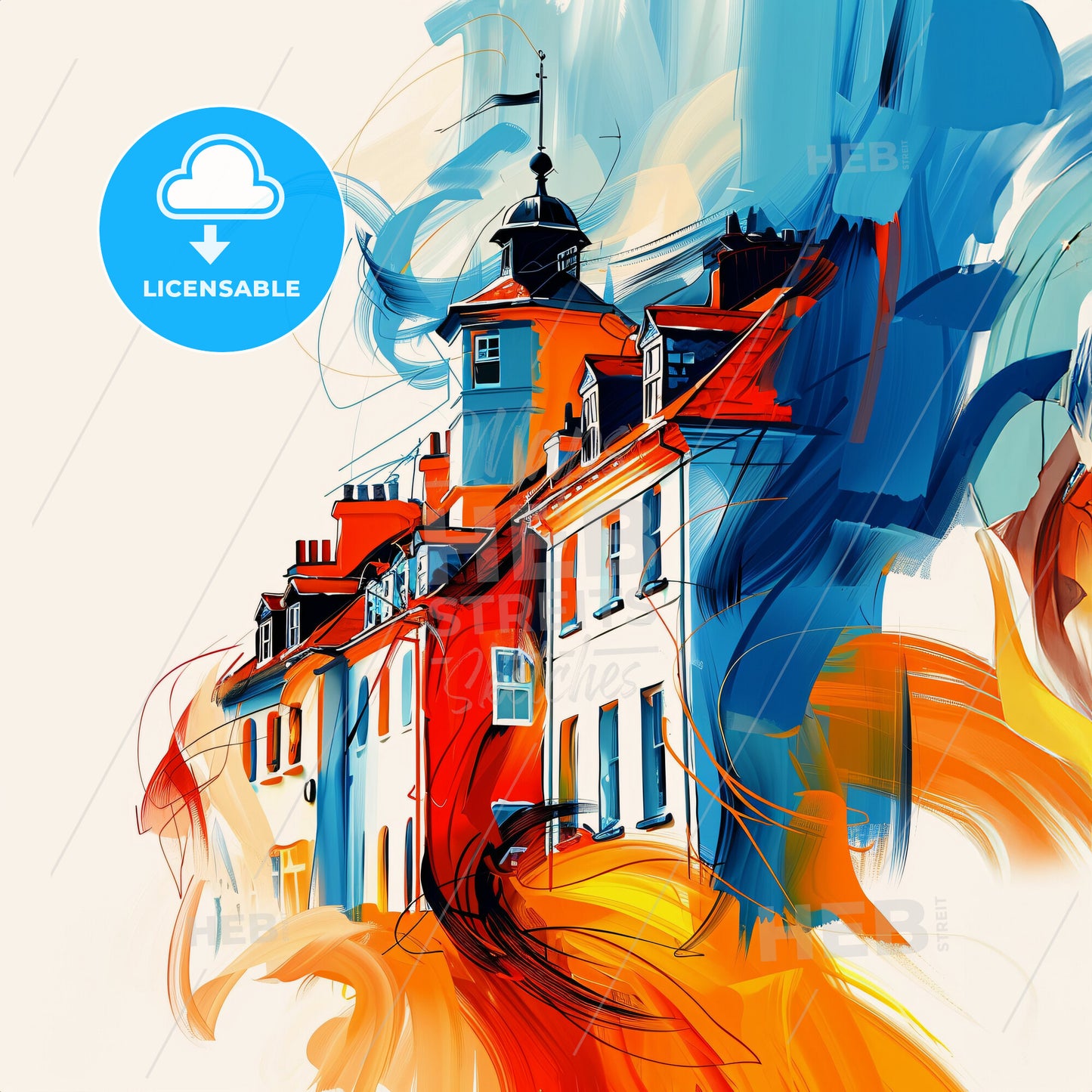 Vibrant Bognor Regis, England - A Colorful Painting Of A Building