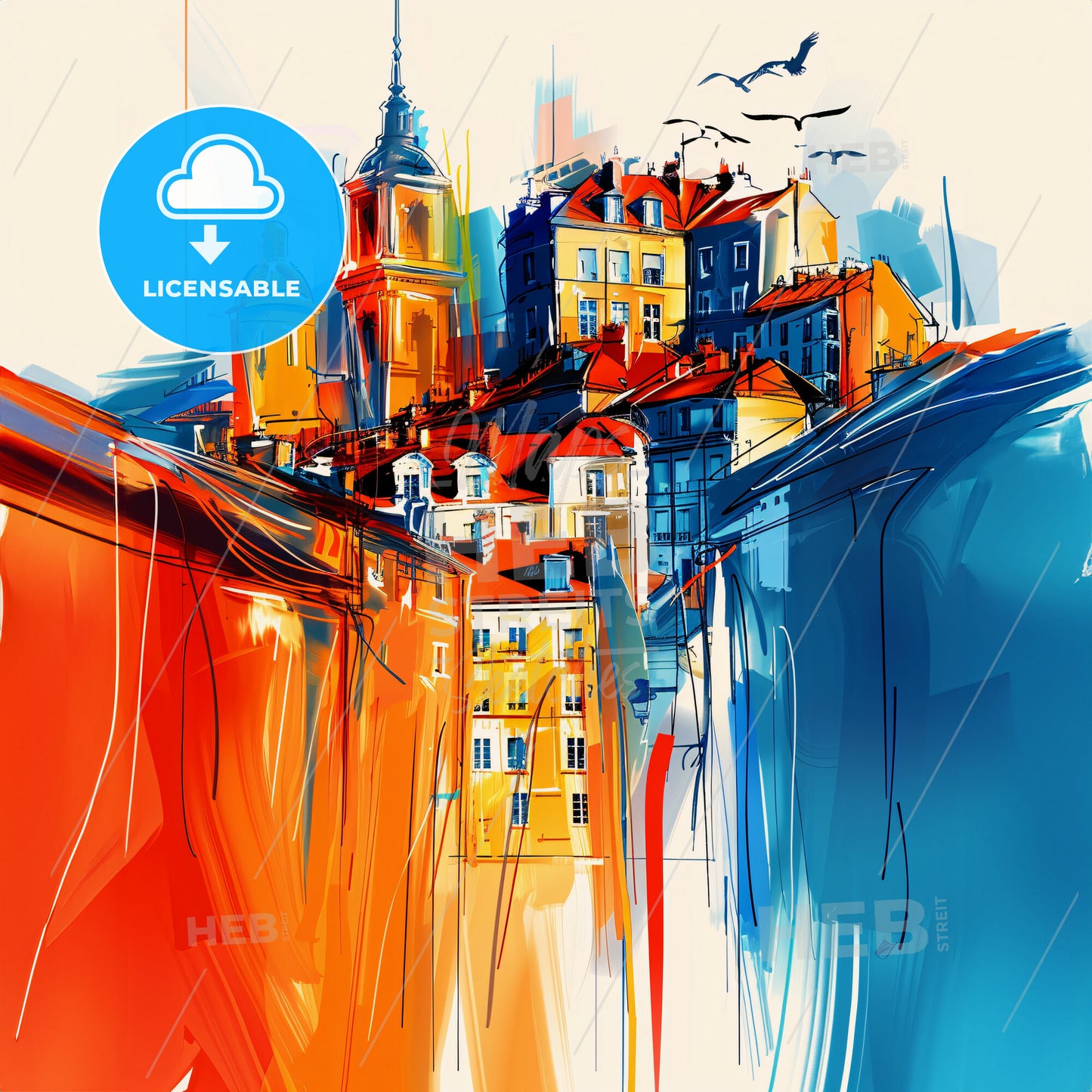 Vibrant Boulogne-Billancourt, France - A Painting Of A City