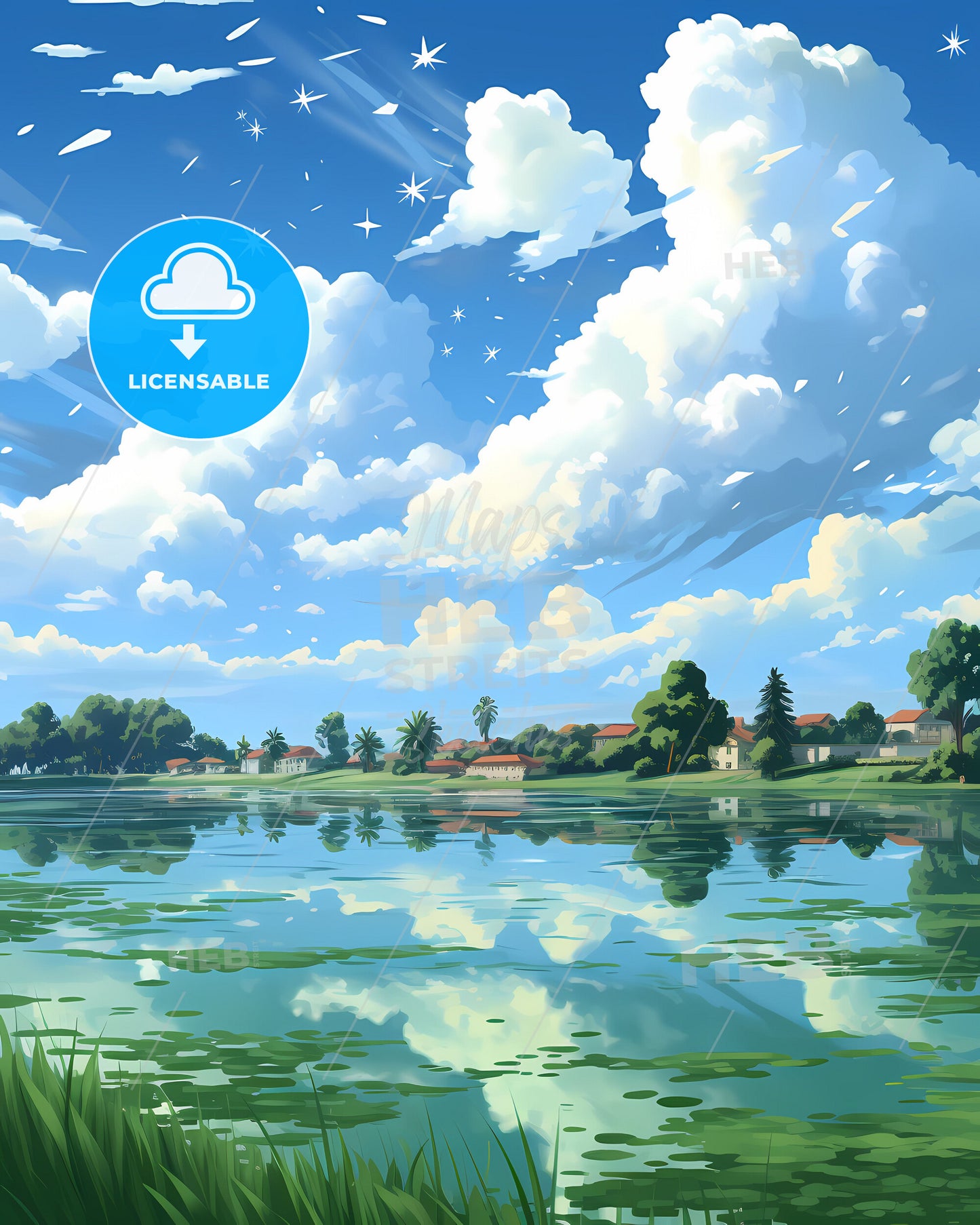 Brazzaville Cityscape Congo Painting Waterfront Art Print Africa