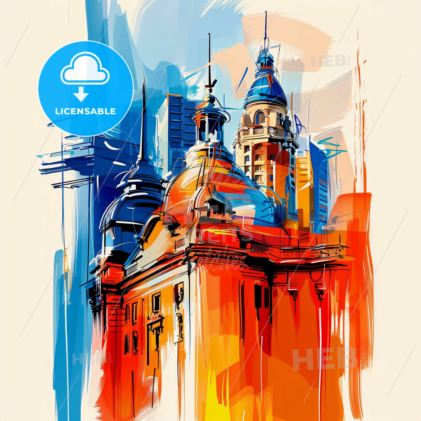 Vibrant Buenos Aires, Argentina - A Colorful Building With Towers