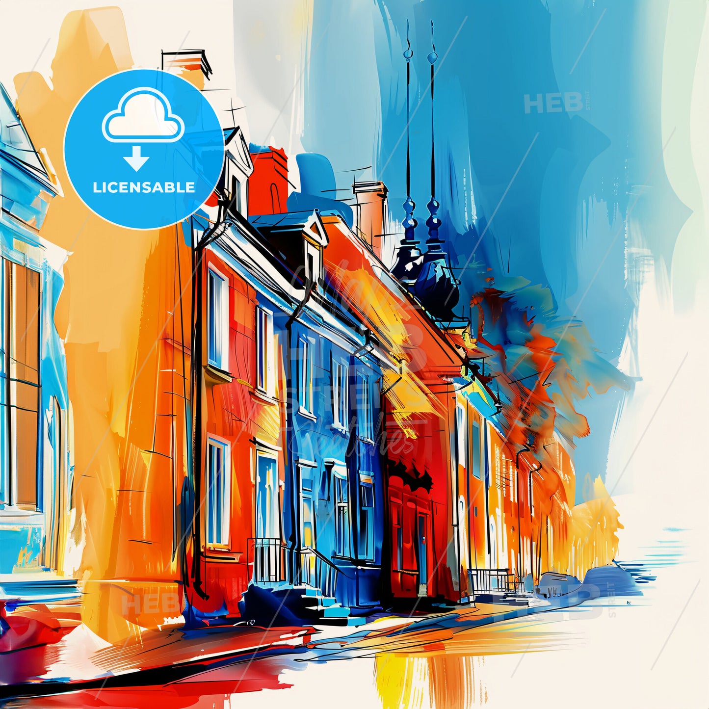 Vibrant Burlington, Canada - A Row Of Buildings On A Street