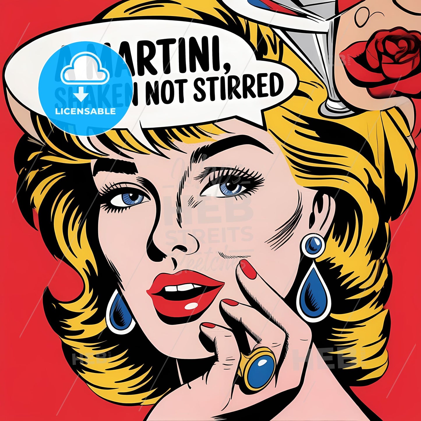 Chic Martini Diva: A Glamorous Pop Art Celebration of Elegance