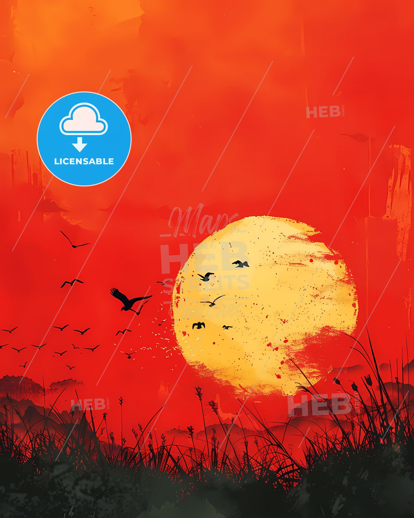 Birds in Flight: East Asian Painting Depicting the Beauty of Nature in Vibrant Colors