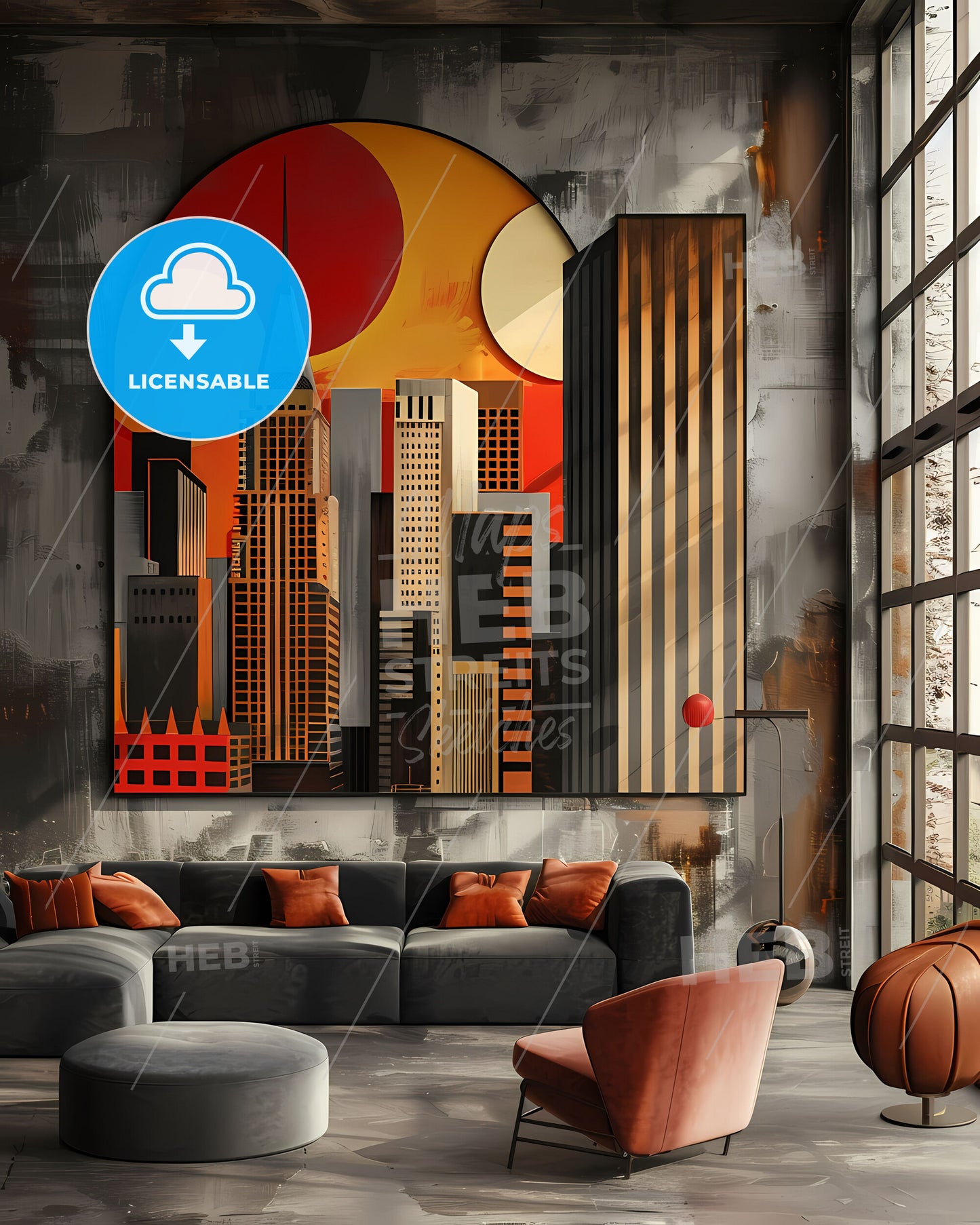 Contemporary Chic: Painterly Accents for Sophisticated Interiors Featuring Eye-Catching Artwork