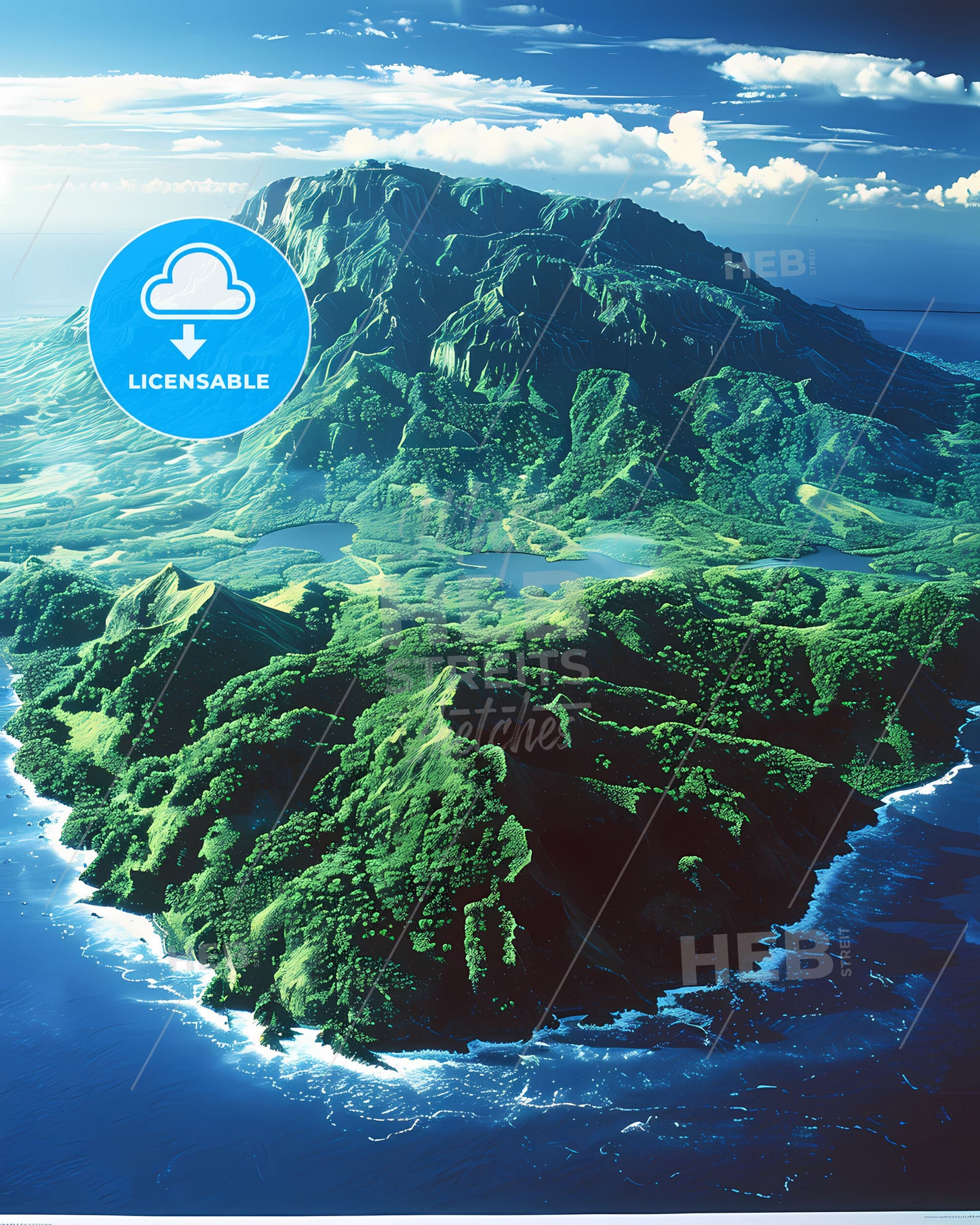 Clipperton Island, picturesque North American island, vibrant digital art painting, body of water