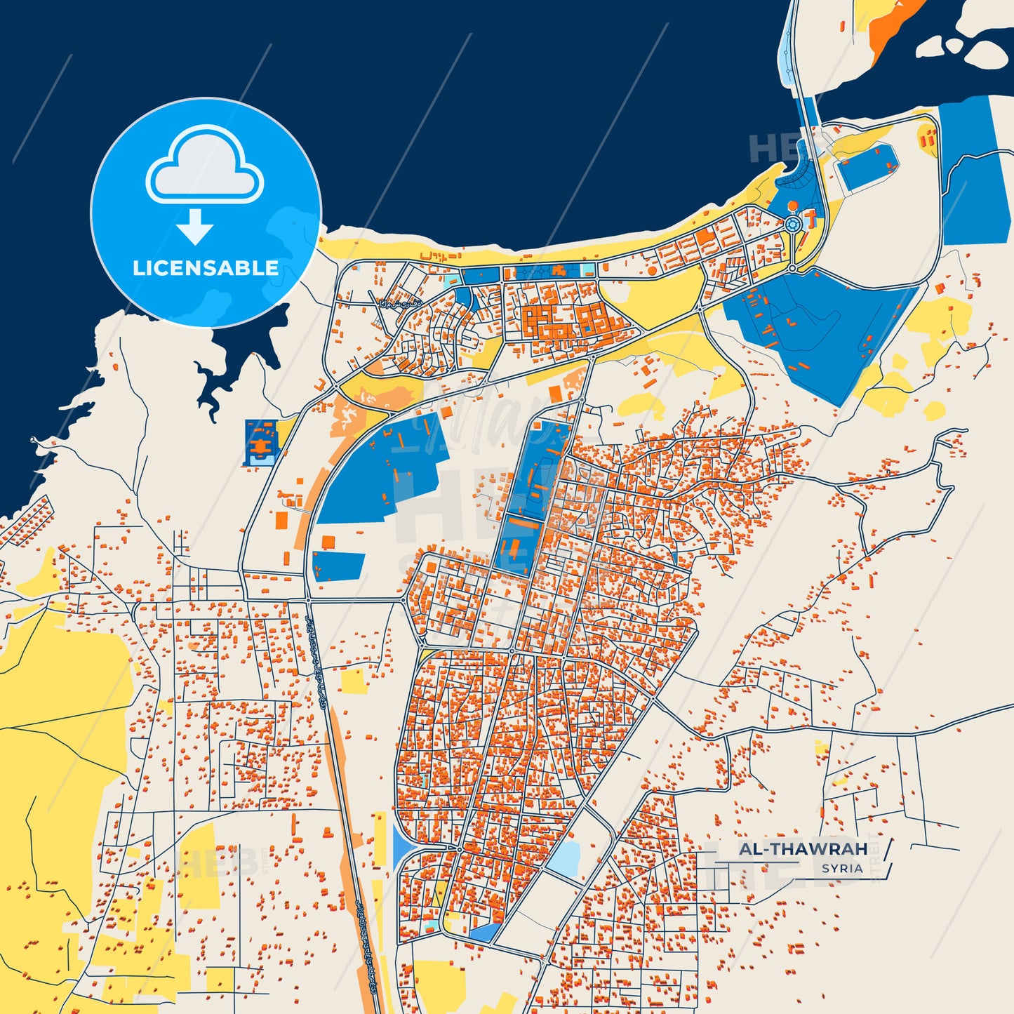 Canvas Print Template of Al-Thawrah Street Map