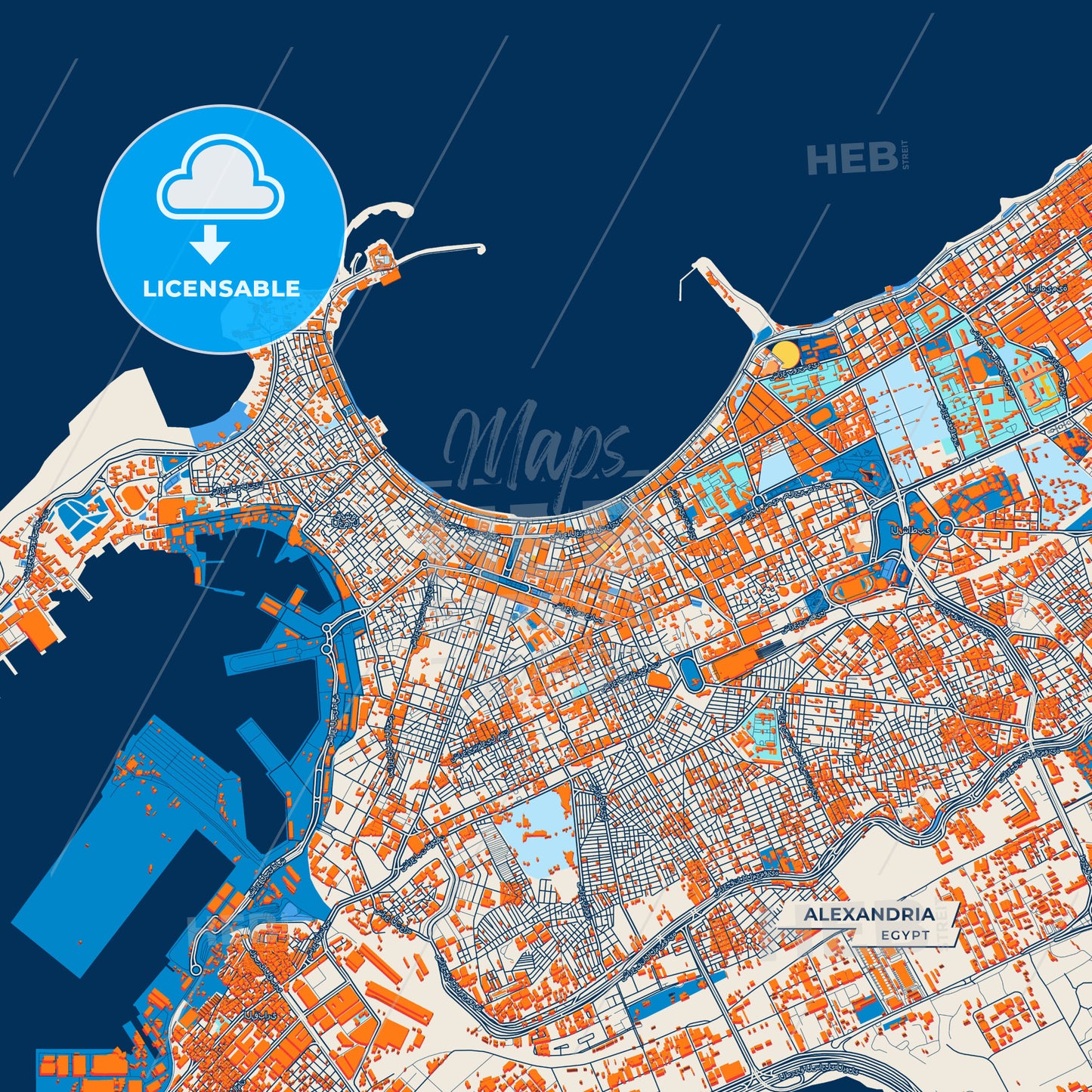 Canvas Print Template of Alexandria Street Map