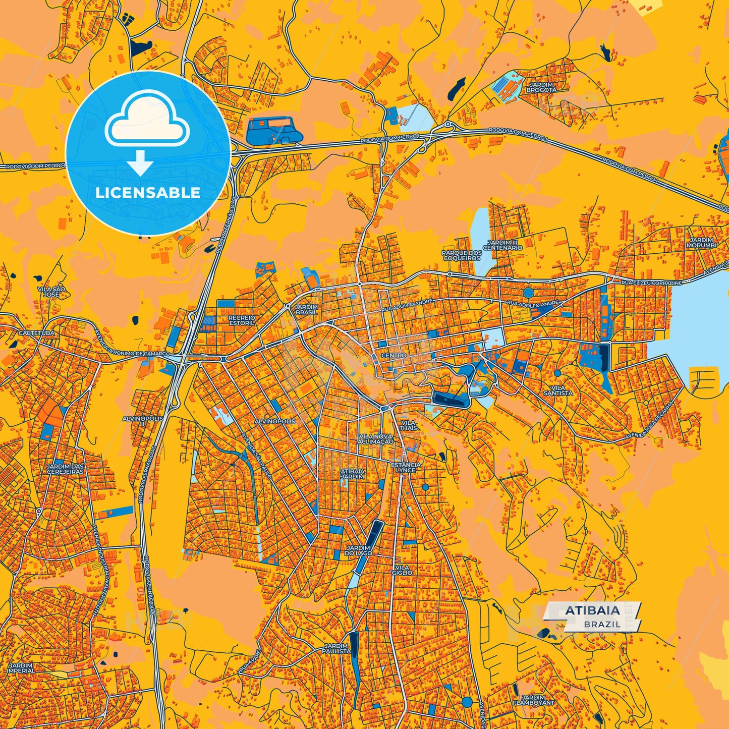 Canvas Print Template of Atibaia Street Map