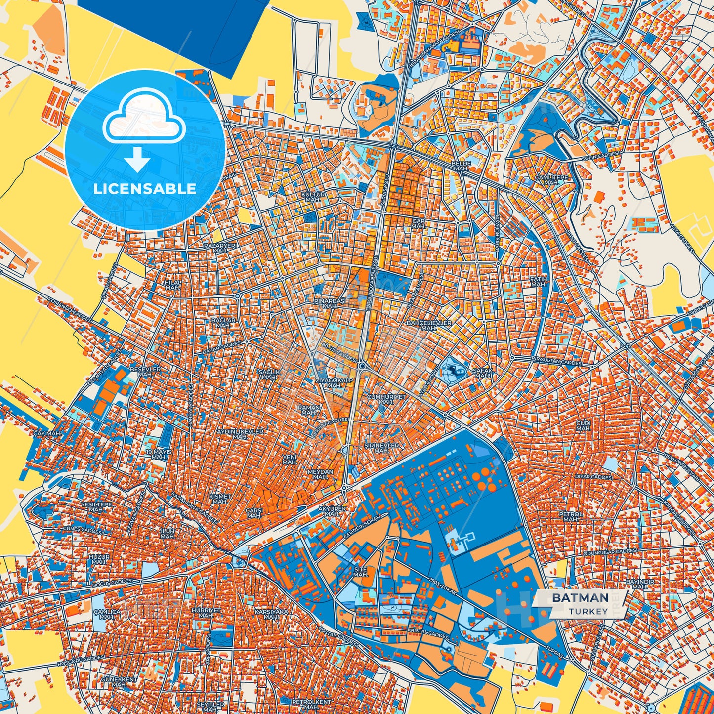 Canvas Print Template of Batman Street Map
