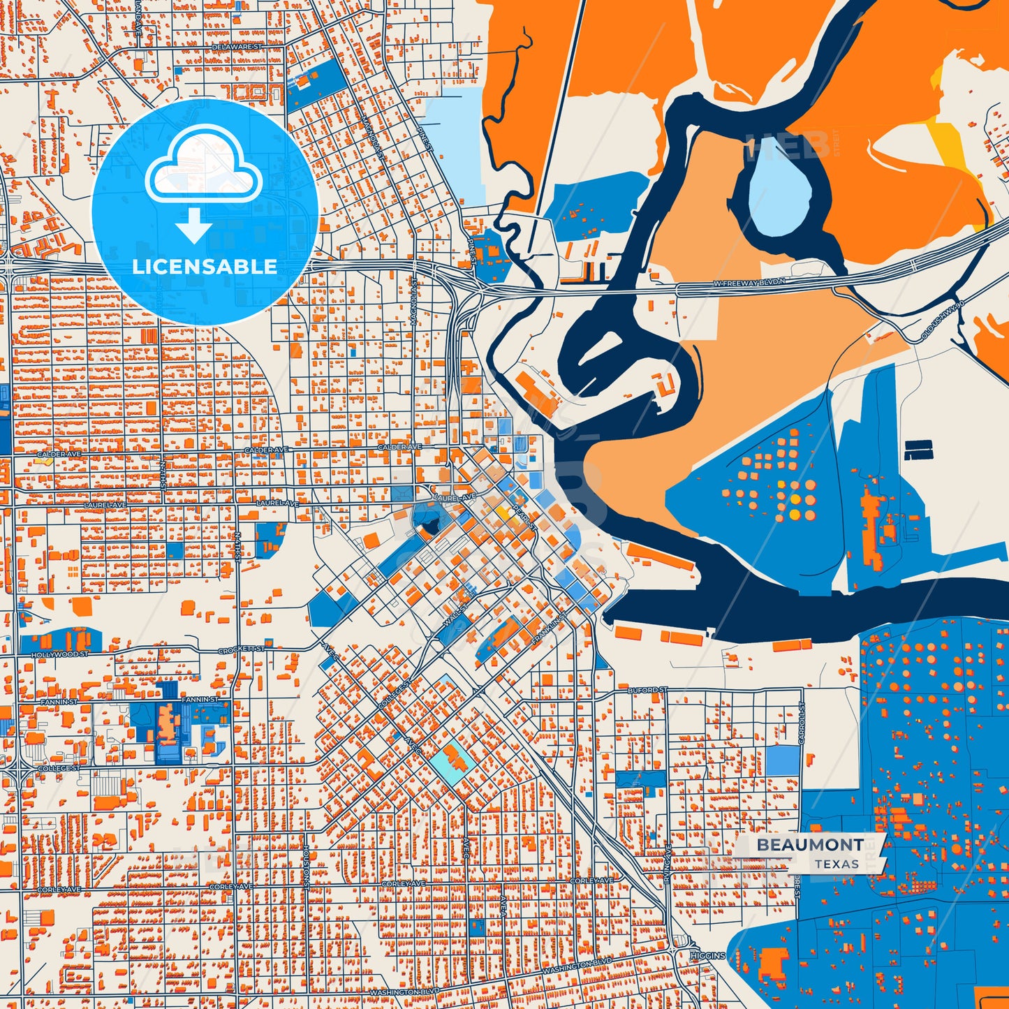 Canvas Print Template of Beaumont Street Map
