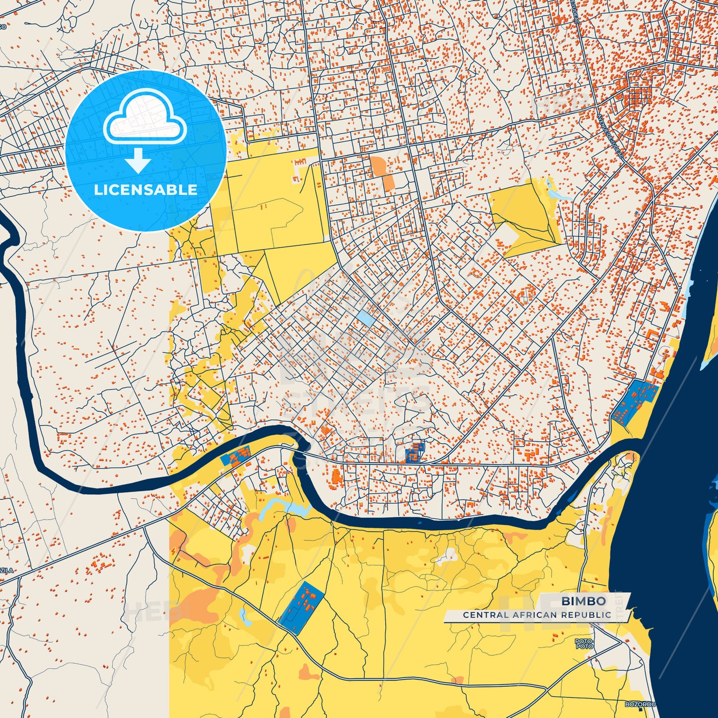 Canvas Print Template of Bimbo Street Map