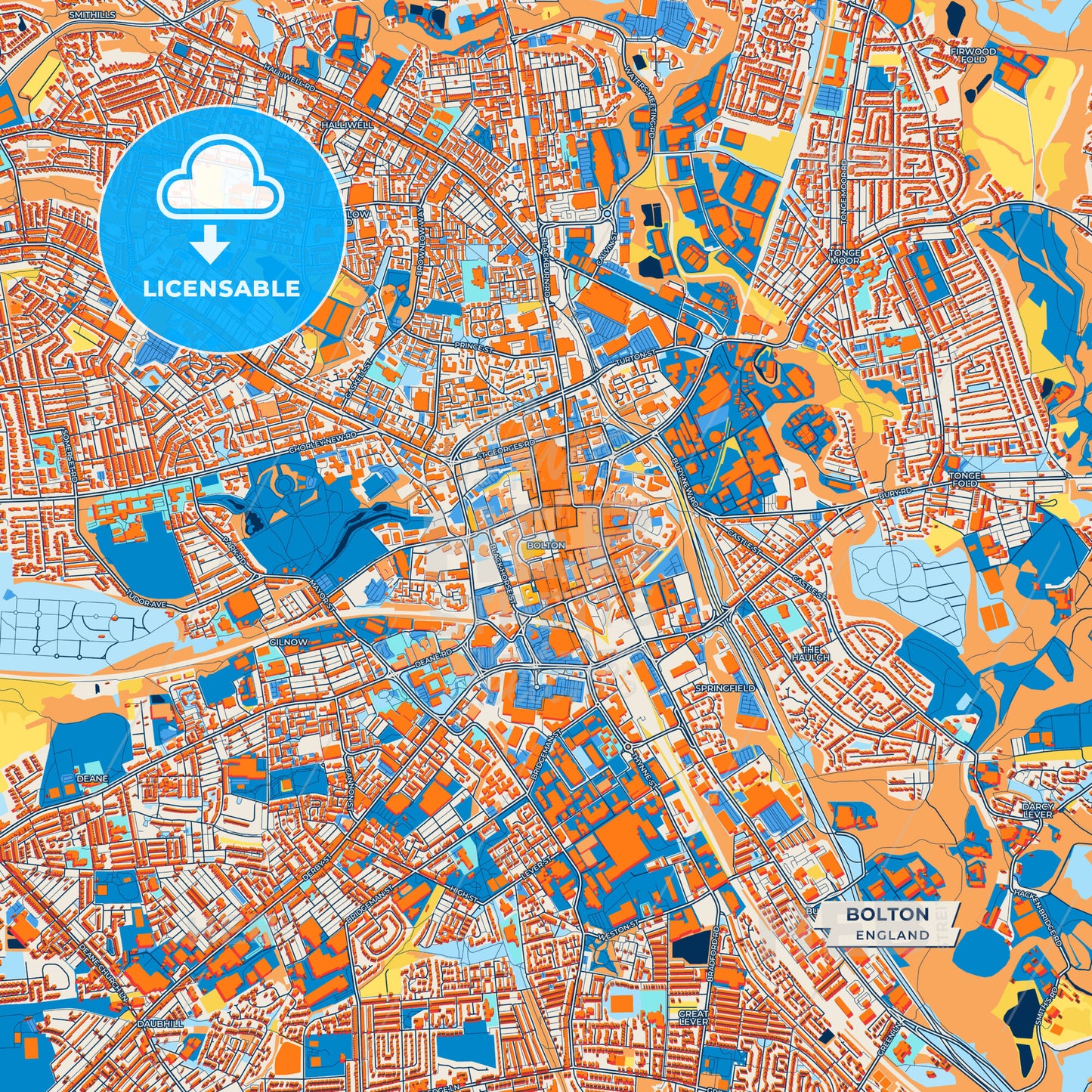 Canvas Print Template of Bolton Street Map