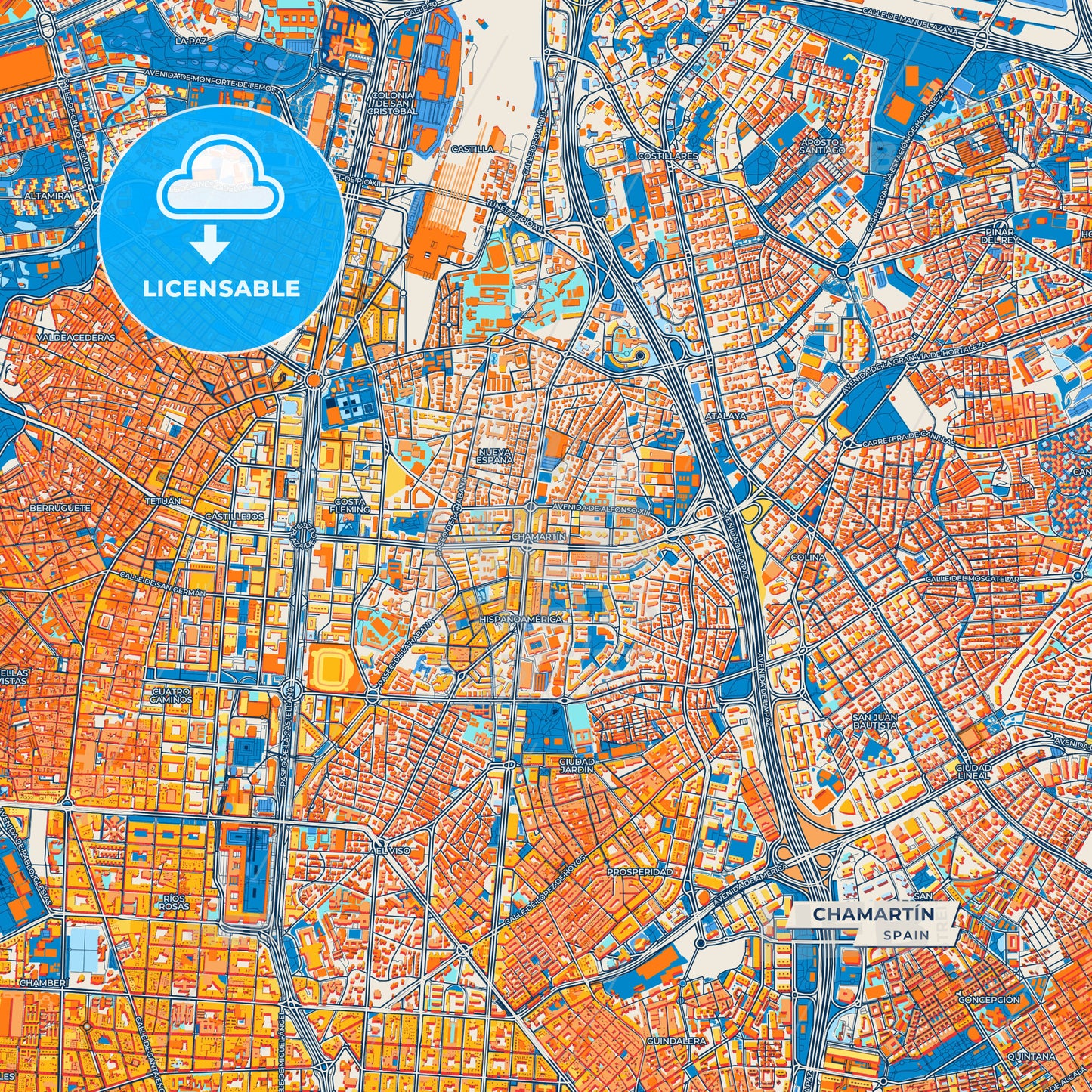 Canvas Print Template of Chamartín Street Map