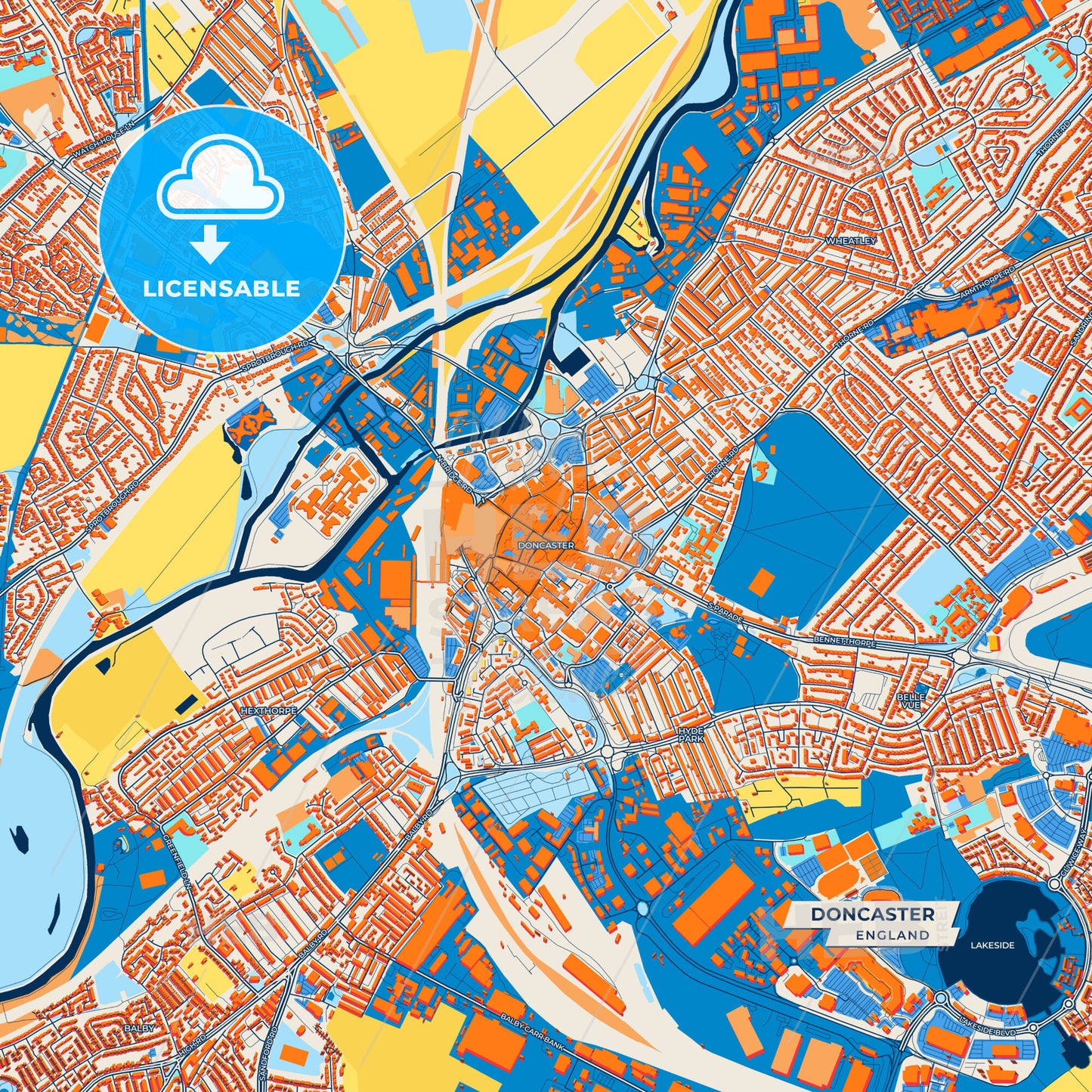 Canvas Print Template of Doncaster Street Map